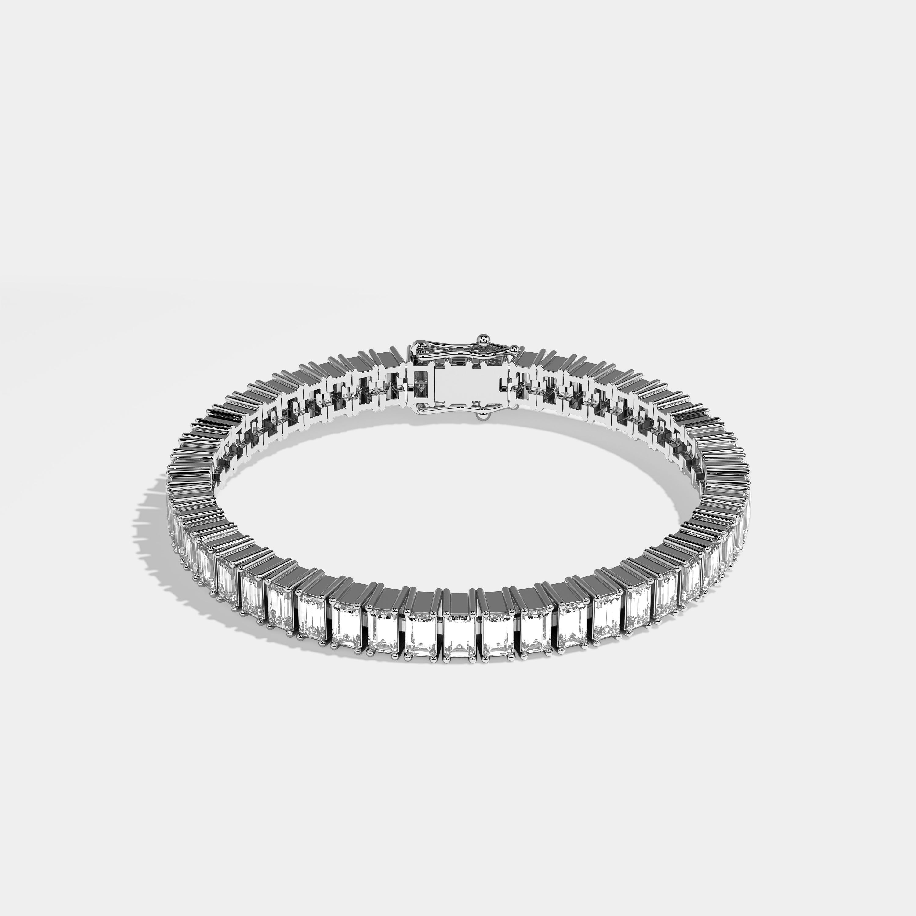 Alana Tennis Bracelet Emerald Cut 18K White Gold 6.00ct