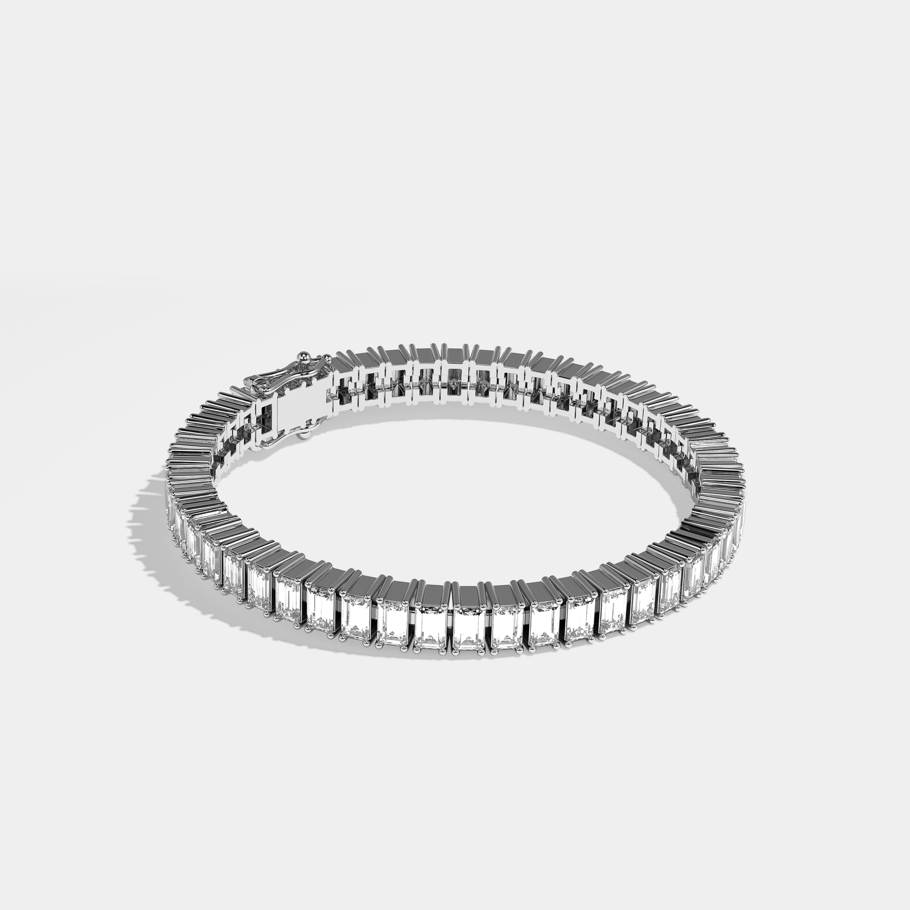 Alana Tennis Bracelet Emerald Cut 18K White Gold 6.00ct