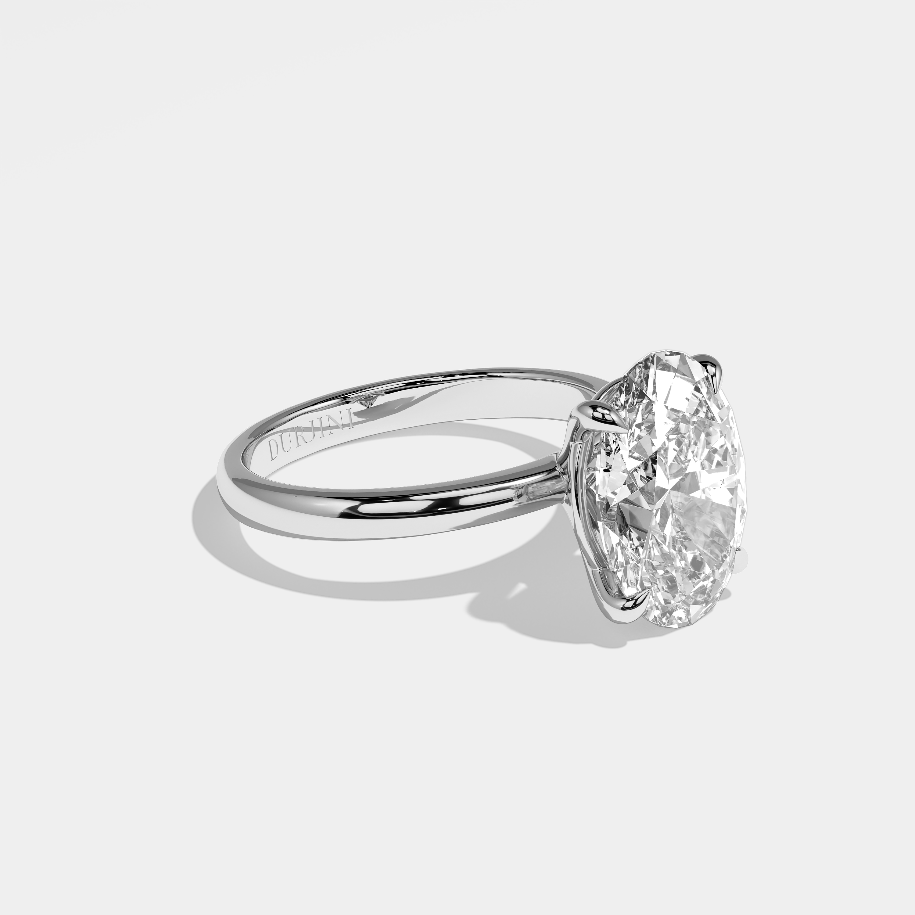 Arielle Diamond Oval Halo Engagement Ring 18K White Gold 5.00ct