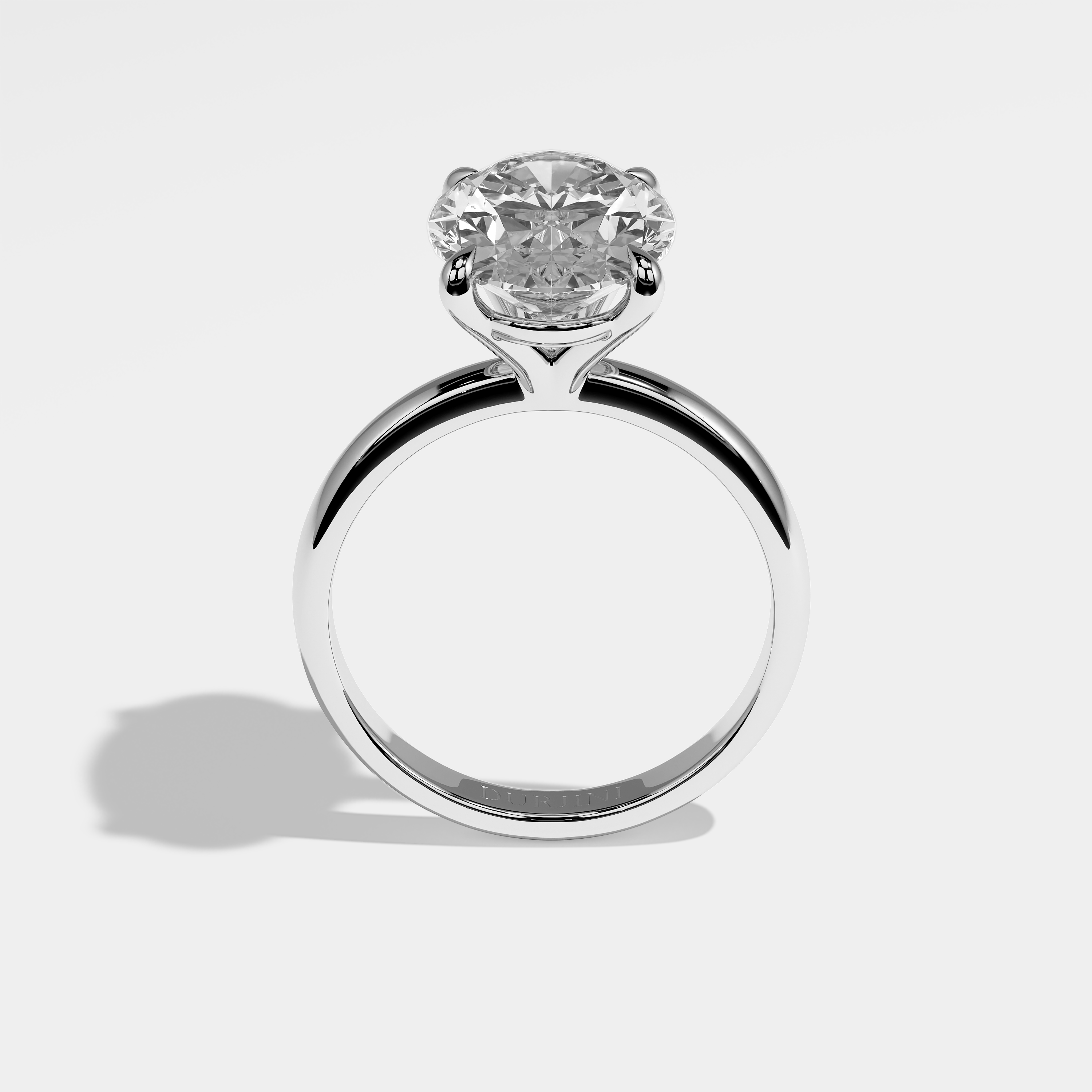Arielle Diamond Oval Halo Engagement Ring 18K White Gold 5.00ct