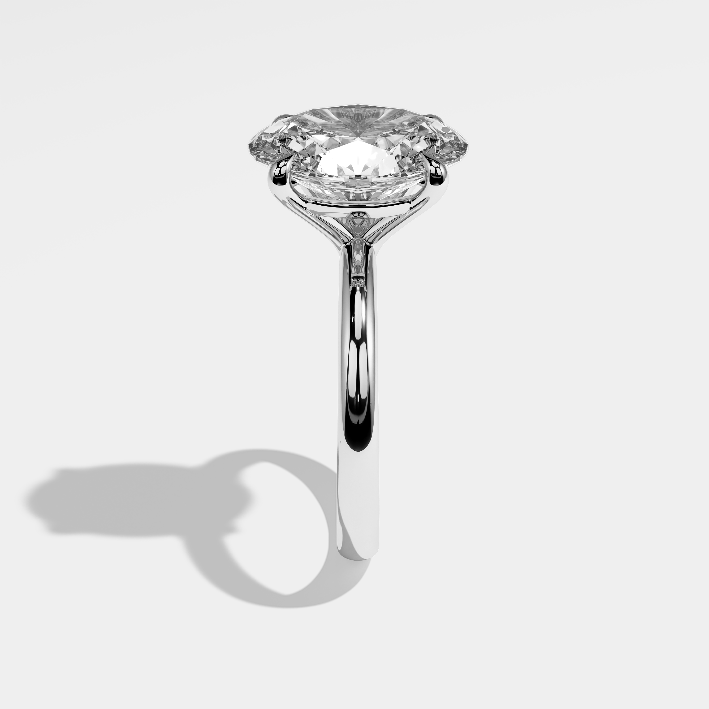 Arielle Diamond Oval Halo Engagement Ring 18K White Gold 5.00ct