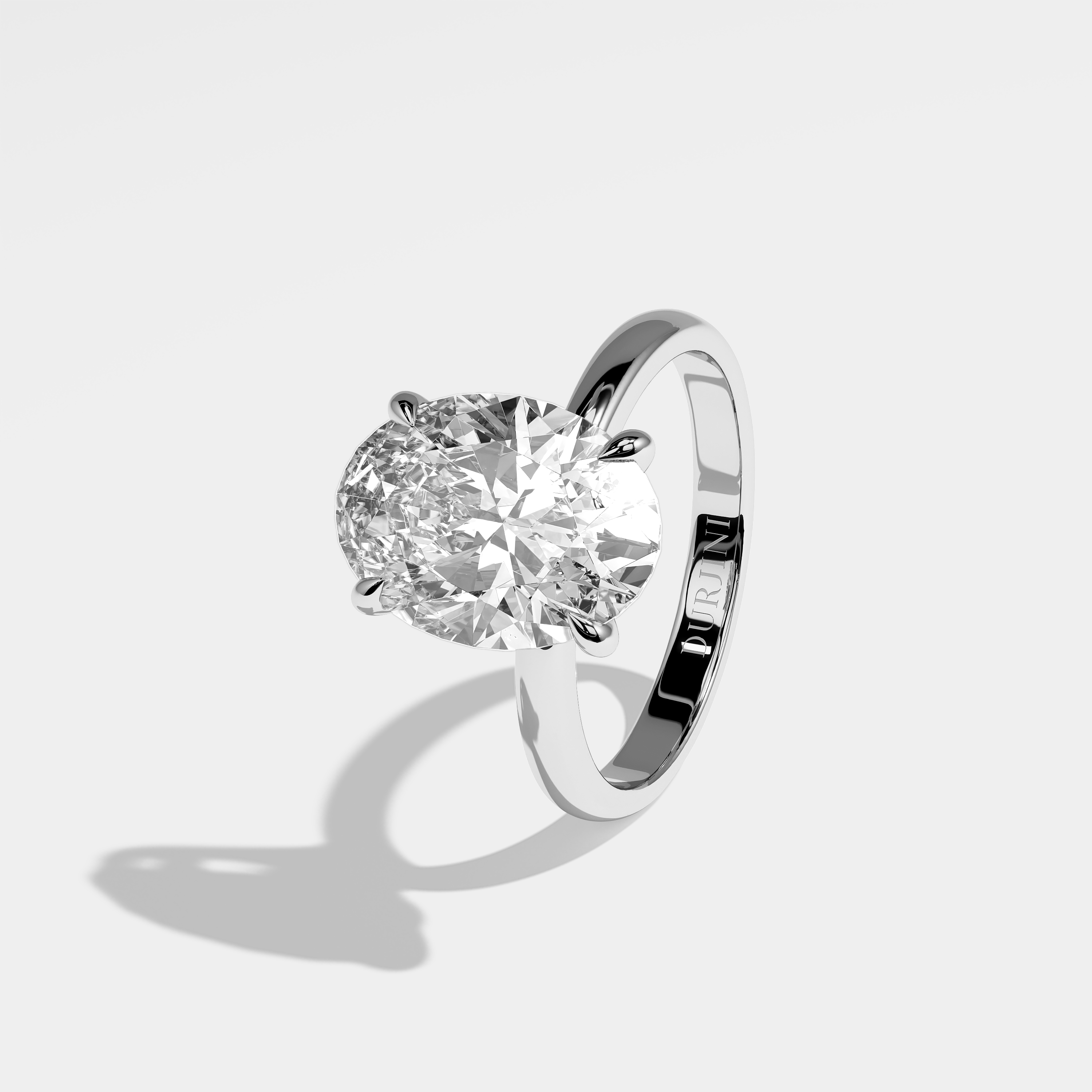 Arielle Diamond Oval Halo Engagement Ring 18K White Gold 5.00ct