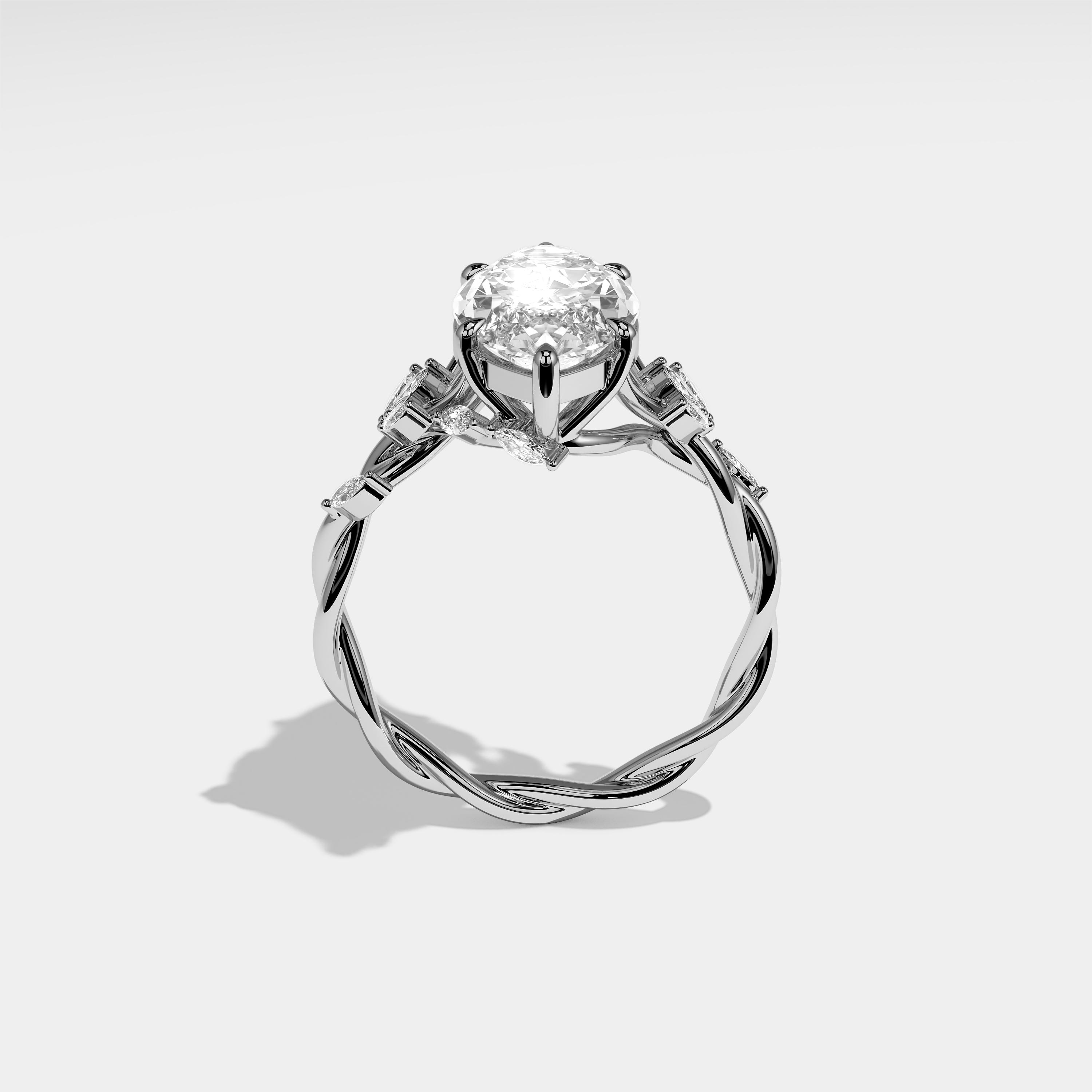 Victoria Diamond Marquise Engagement Ring 18K White Gold 10.00ct