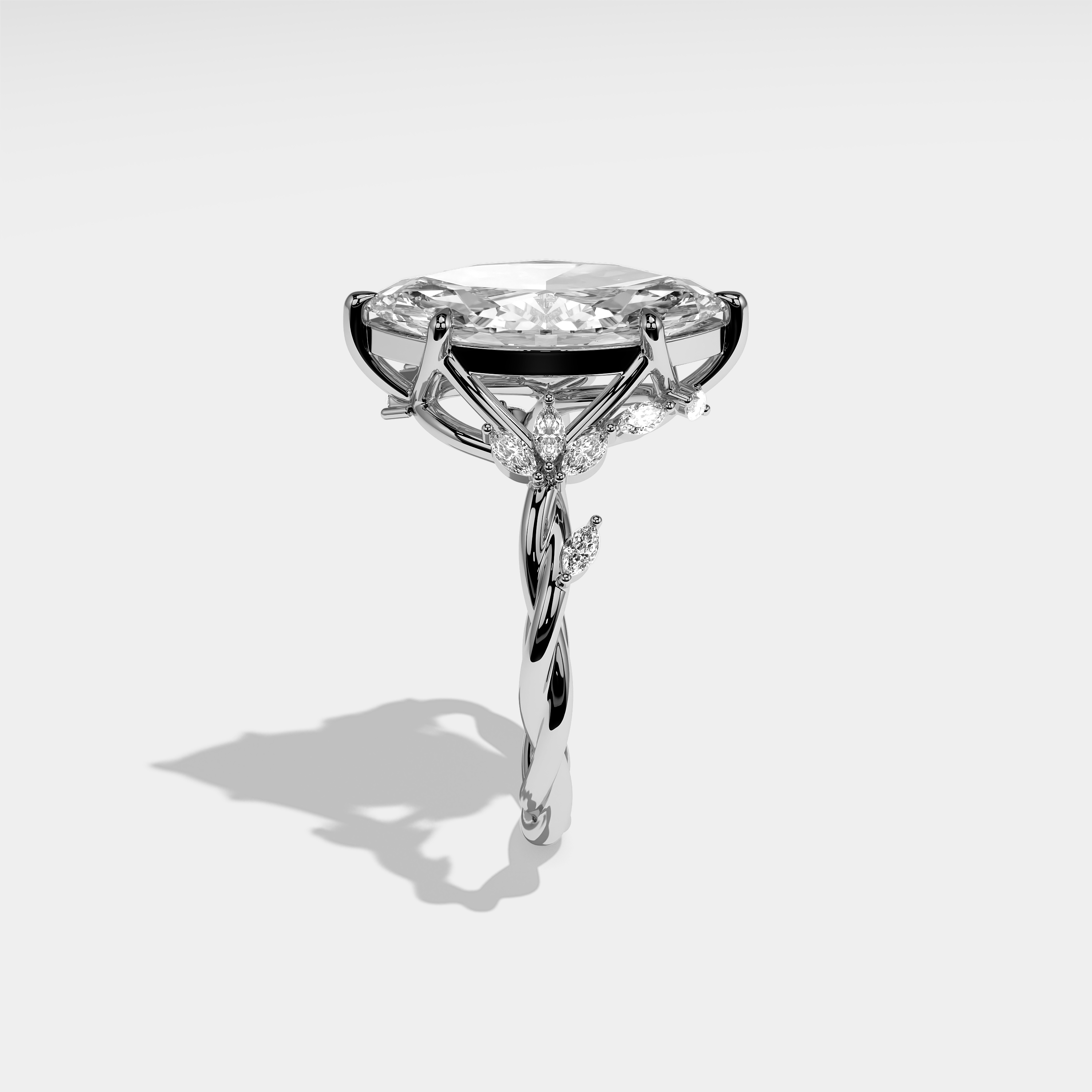 Victoria Diamond Marquise Engagement Ring 18K White Gold 10.00ct