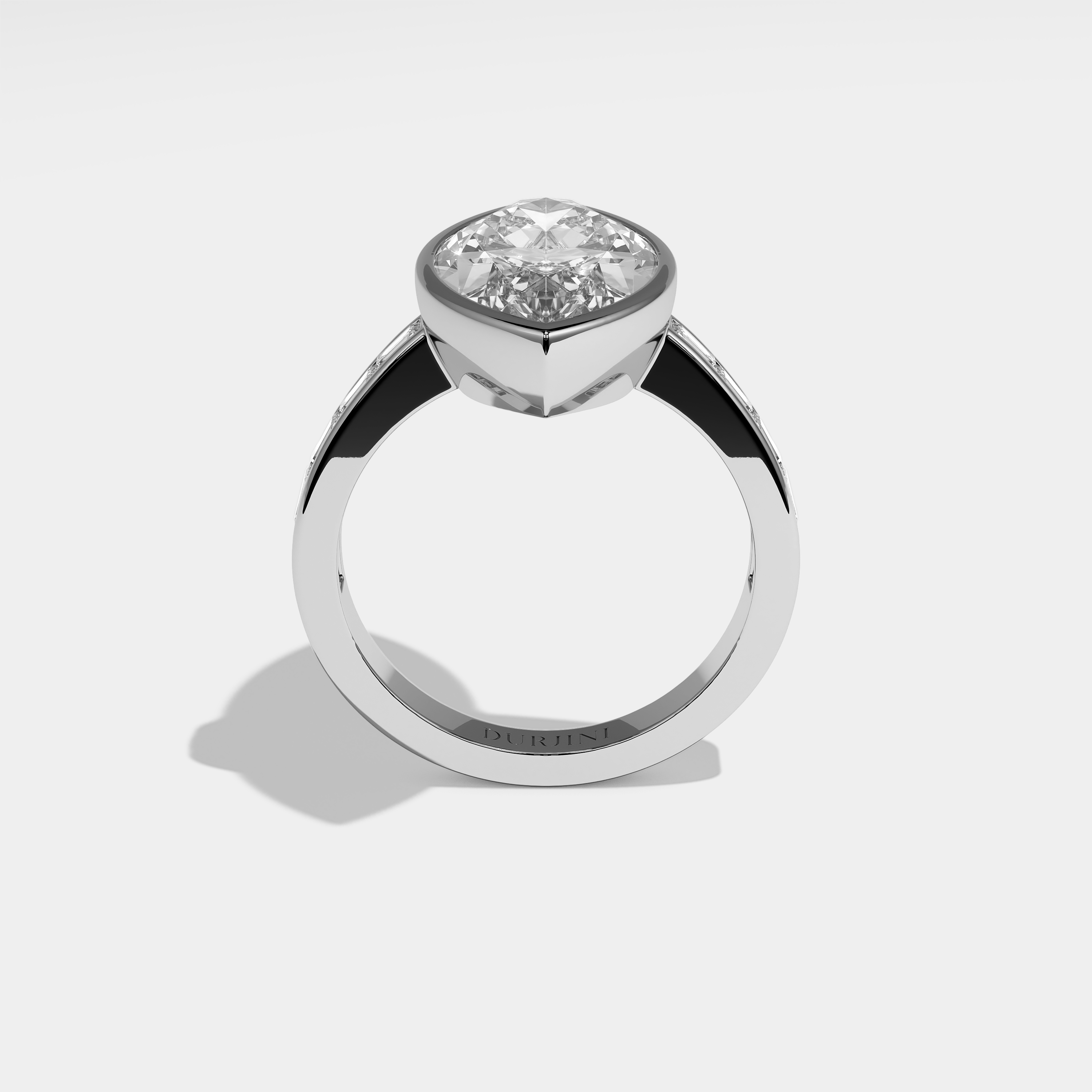 Full View – Kurbãni Durjini Louise Diamond Marquise Engagement Ring White Gold