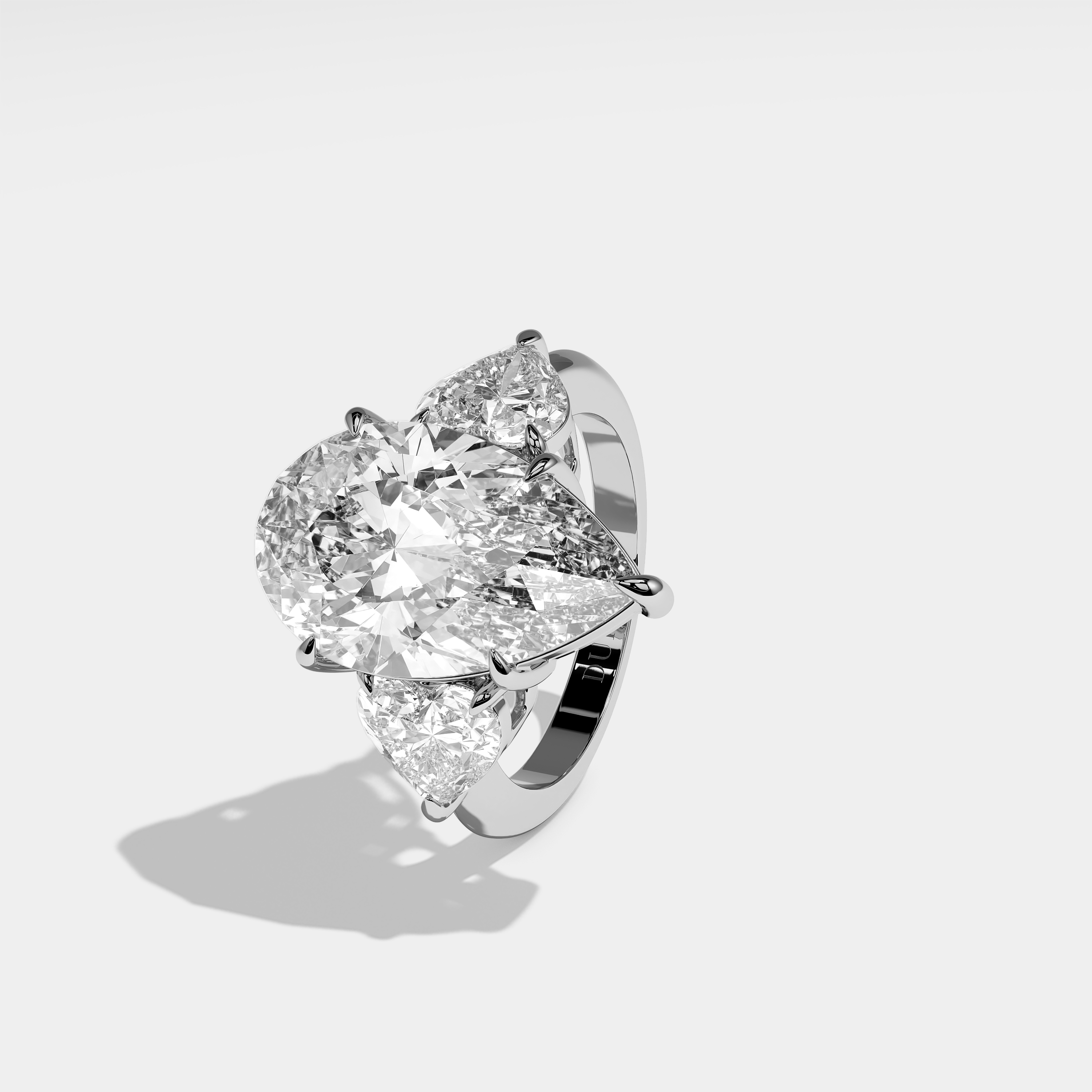 Left View – Kurbãni Durjini Eleanor Diamond Pear Engagement Ring White Gold