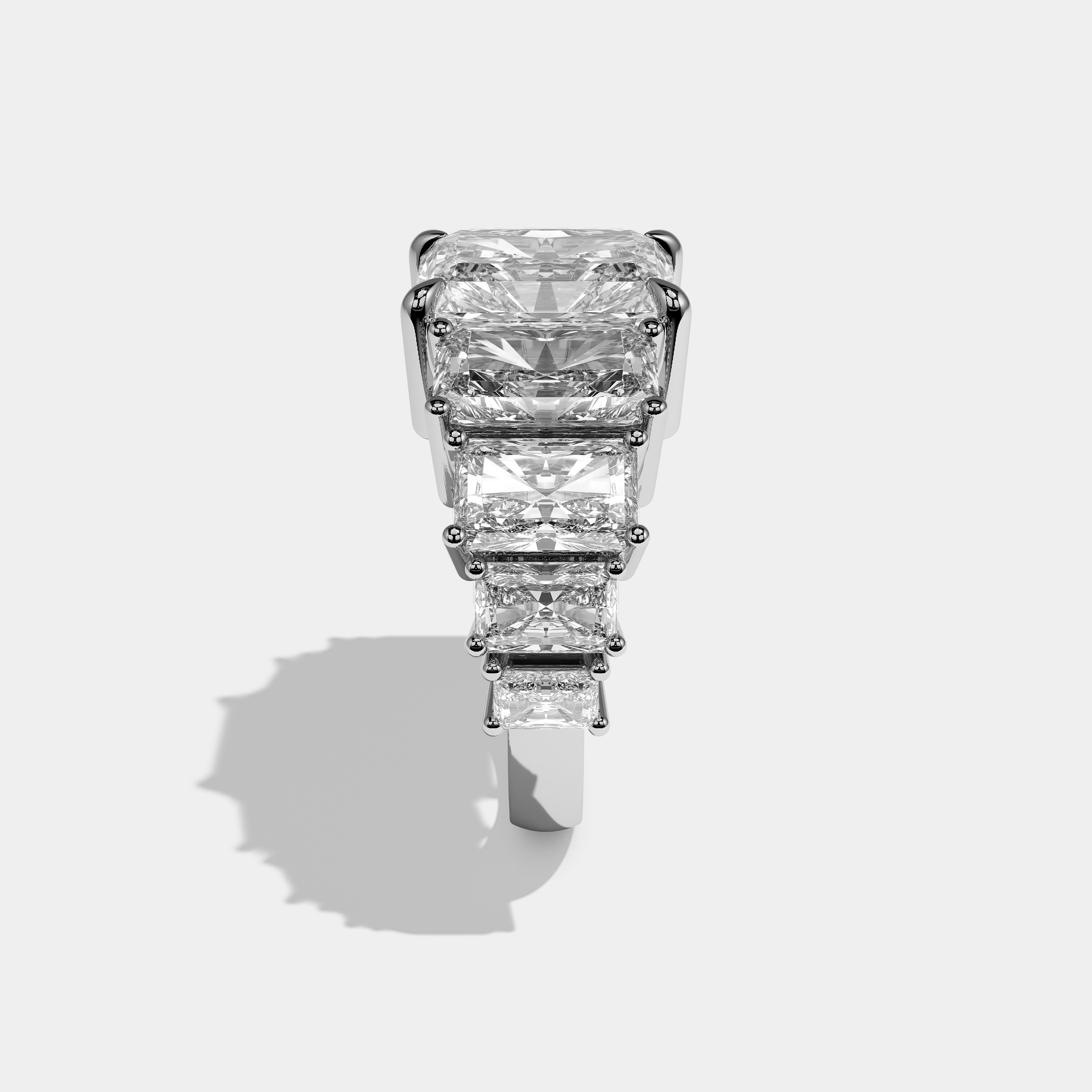Side View – Kurbãni Durjini Cecilia Diamond Radiant Engagement Ring White Gold