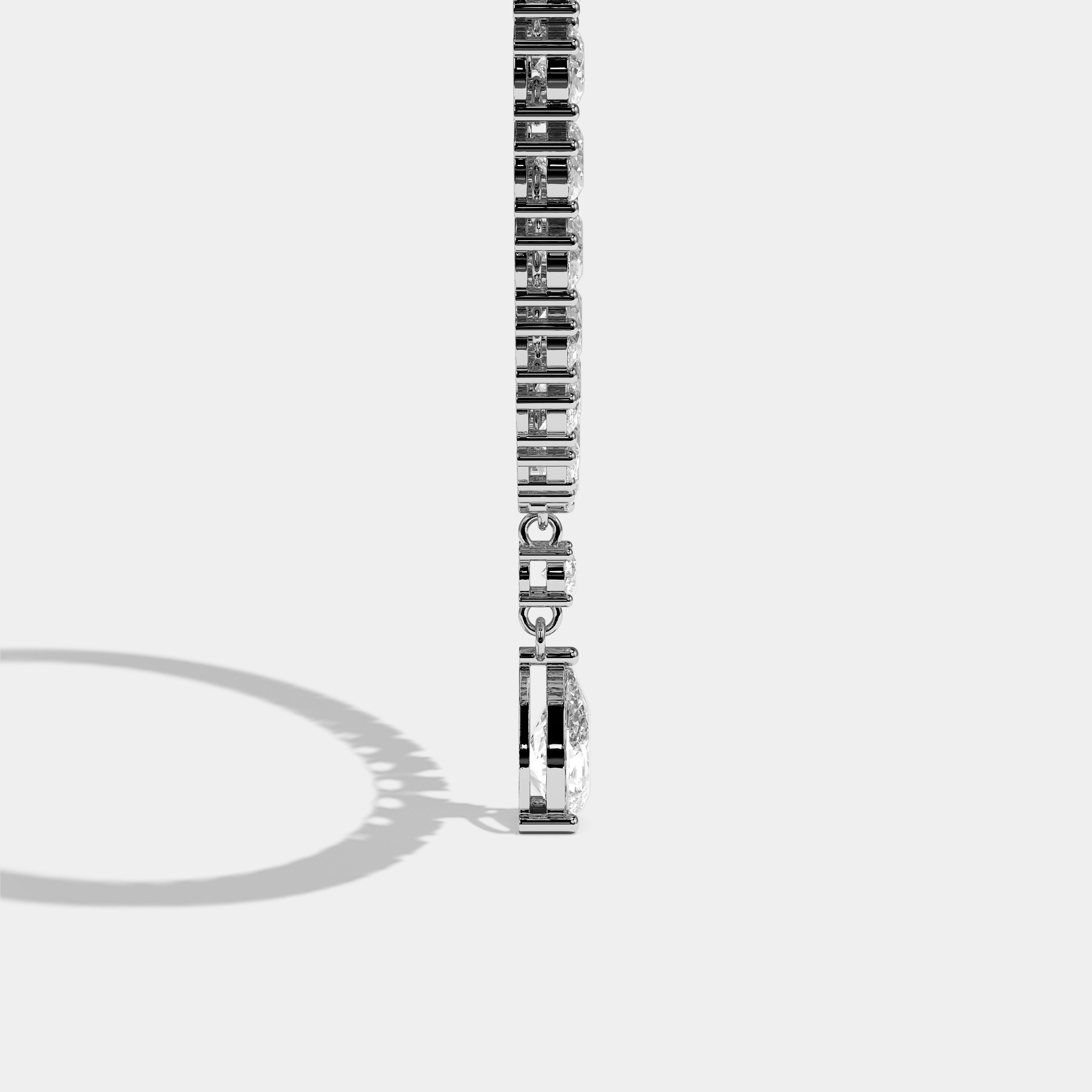 Auguste Diamond Pear Cut Halo Necklace 18K White Gold 50.00ct