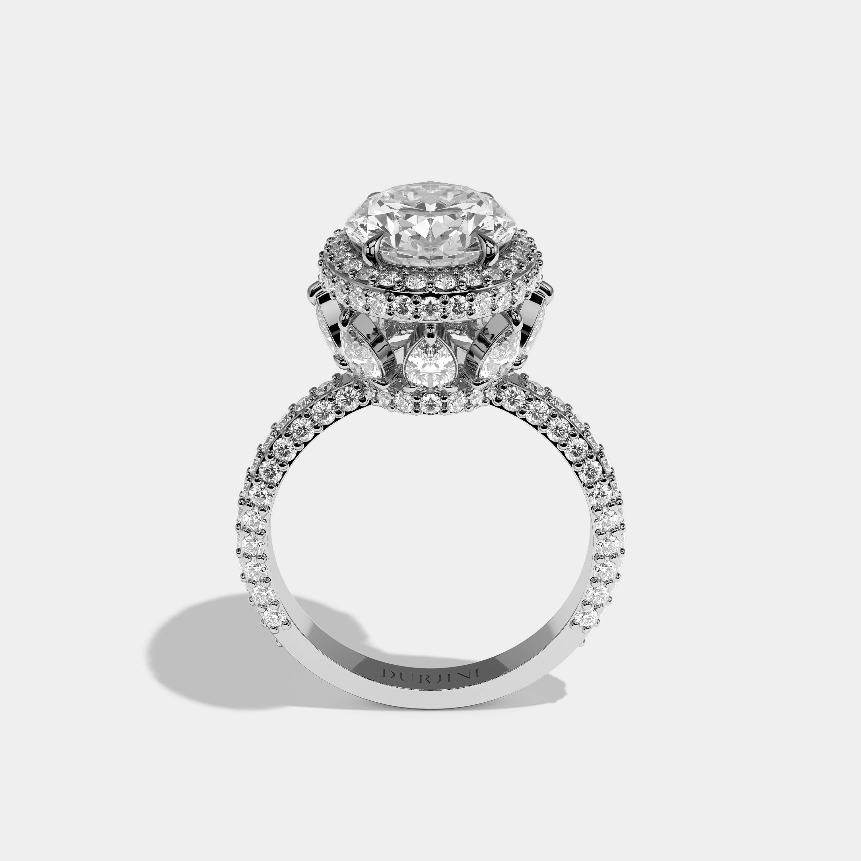 Gabriella Diamond Oval Cut Halo Engagement Ring 18K White Gold 20.00ct