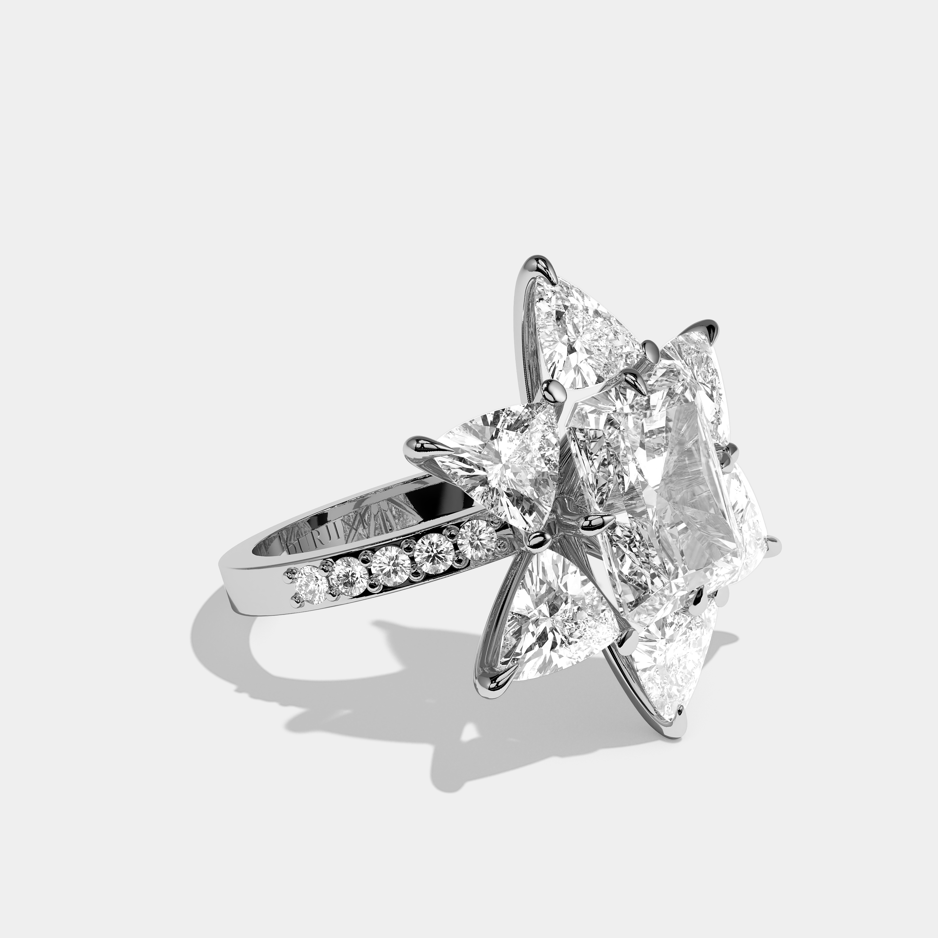 Seraphina Diamond Radiant Cut Halo Engagement Ring 18K White Gold 20.00ct