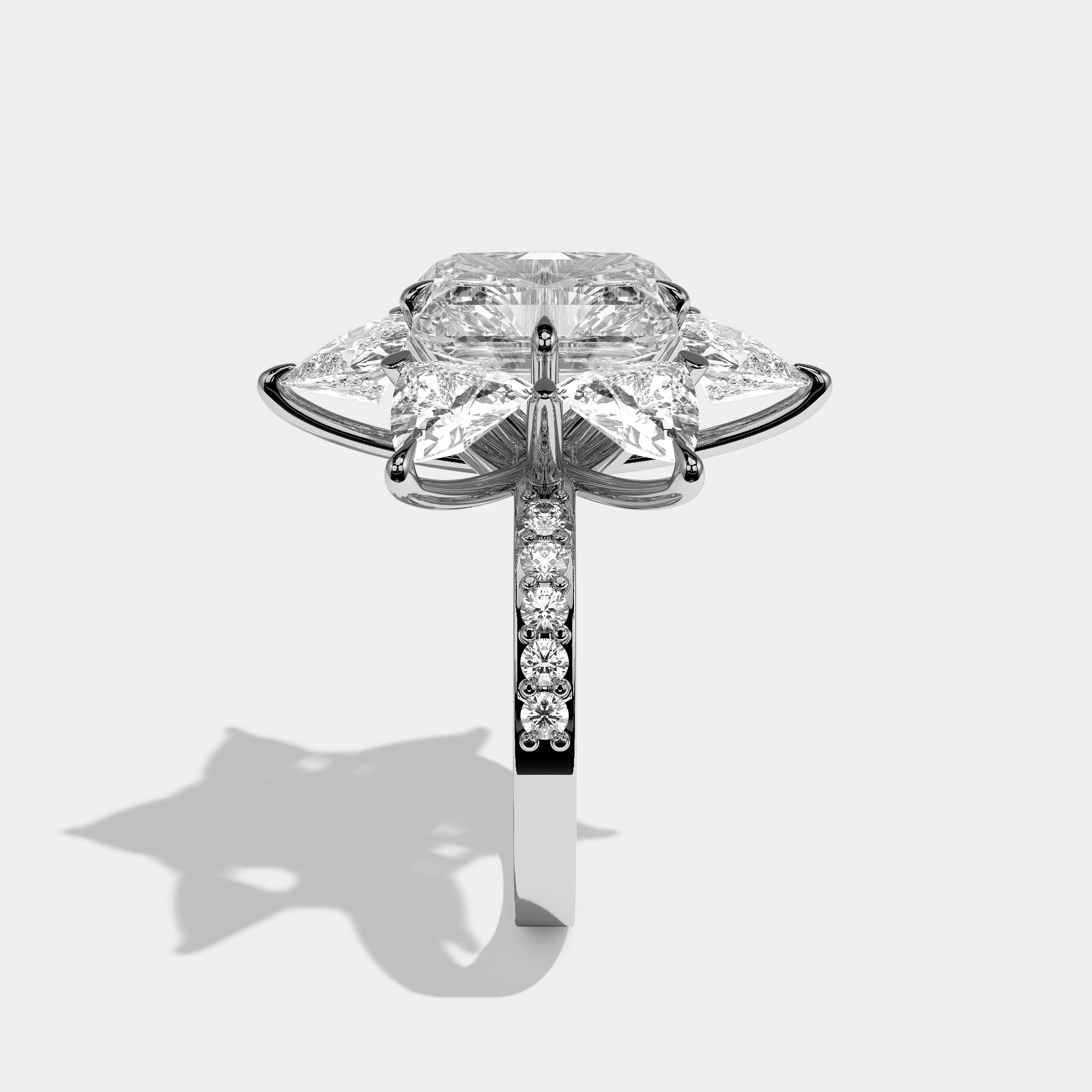 Seraphina Diamond Radiant Cut Halo Engagement Ring 18K White Gold 20.00ct