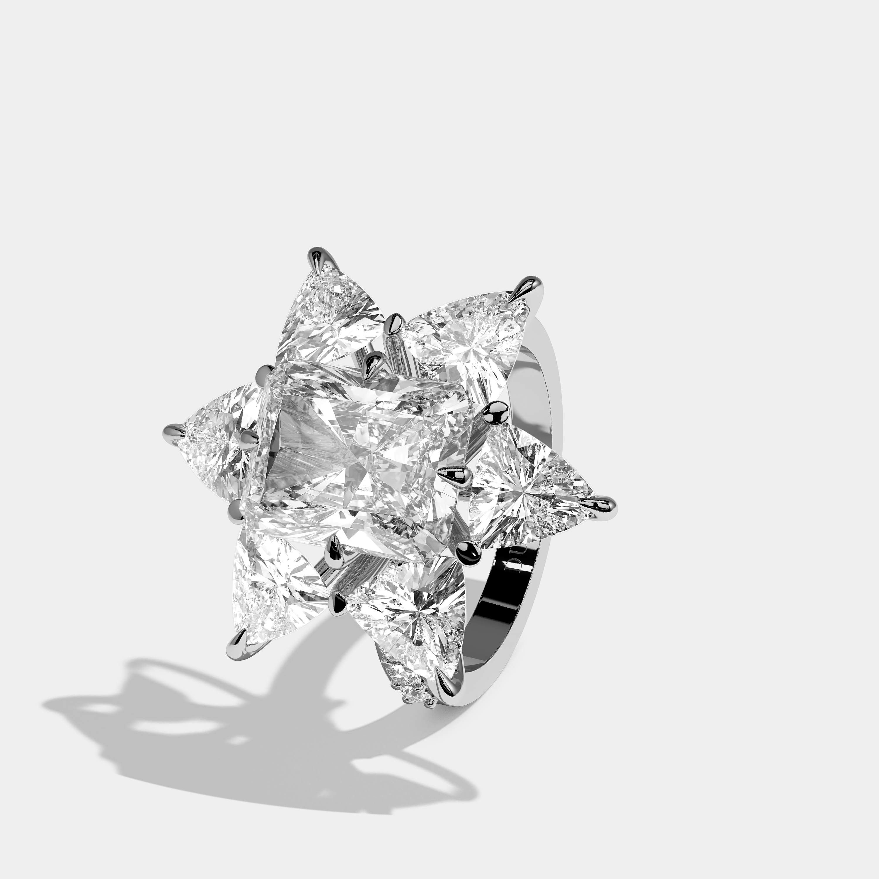Seraphina Diamond Radiant Cut Halo Engagement Ring 18K White Gold 20.00ct