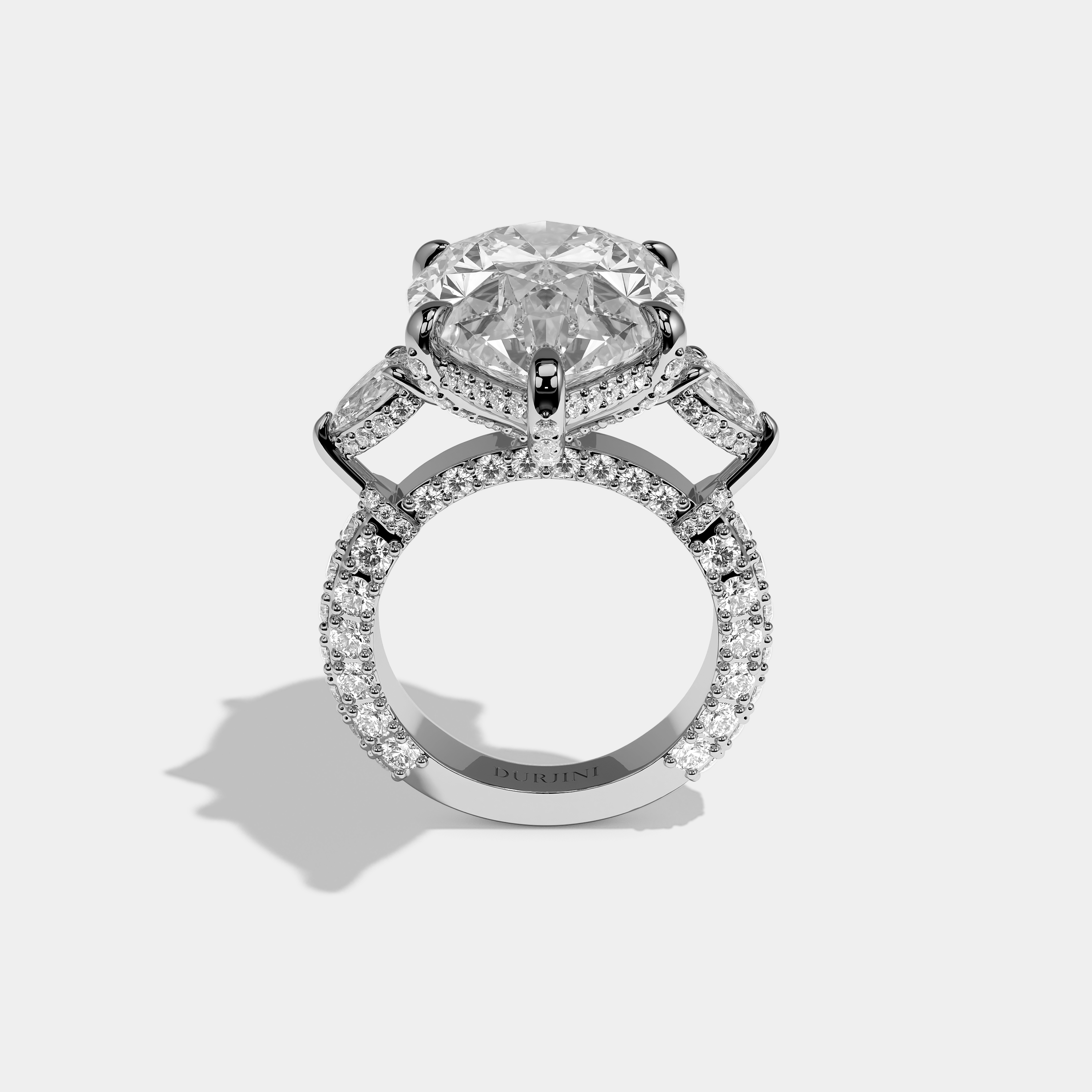 Chateau Elanor Diamond Oval Halo Engagement Ring 18K White Gold 9.00ct