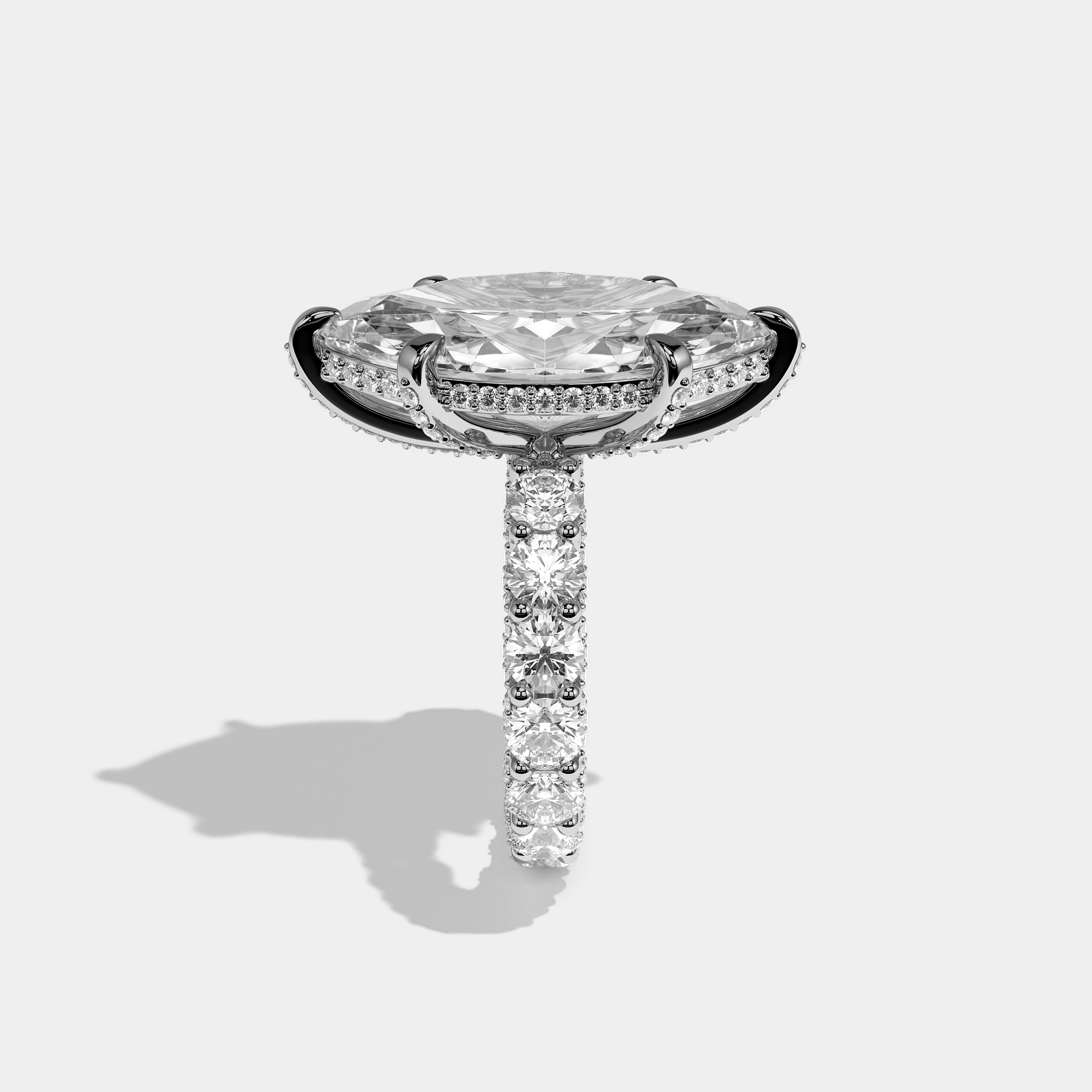 Side View – Kurbãni Durjini Maison Etoile Diamond Marquise Halo Engagement Ring White Gold