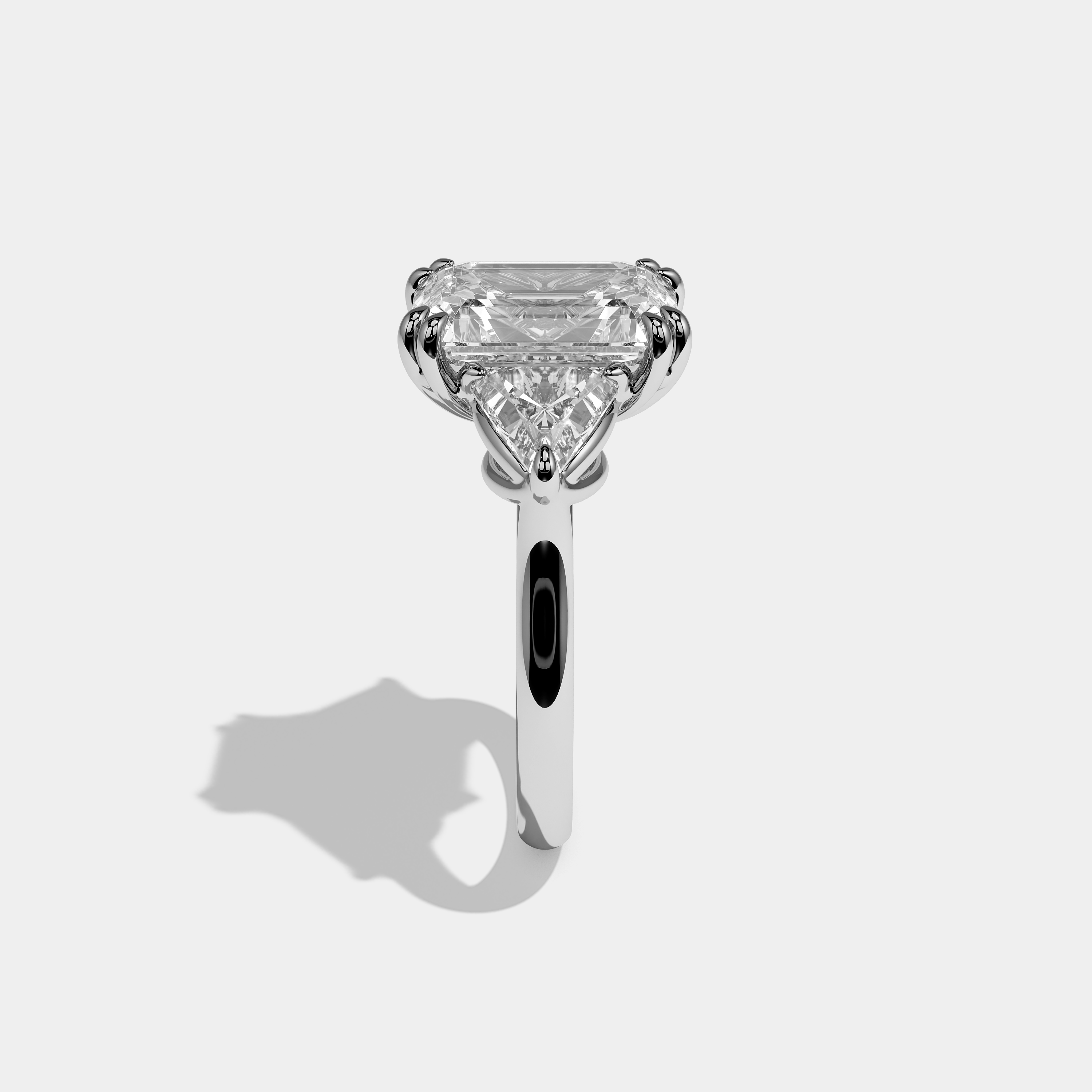 Side View – Kurbãni Durjini Duche Lumiere Diamond Emerald Halo Engagement Ring