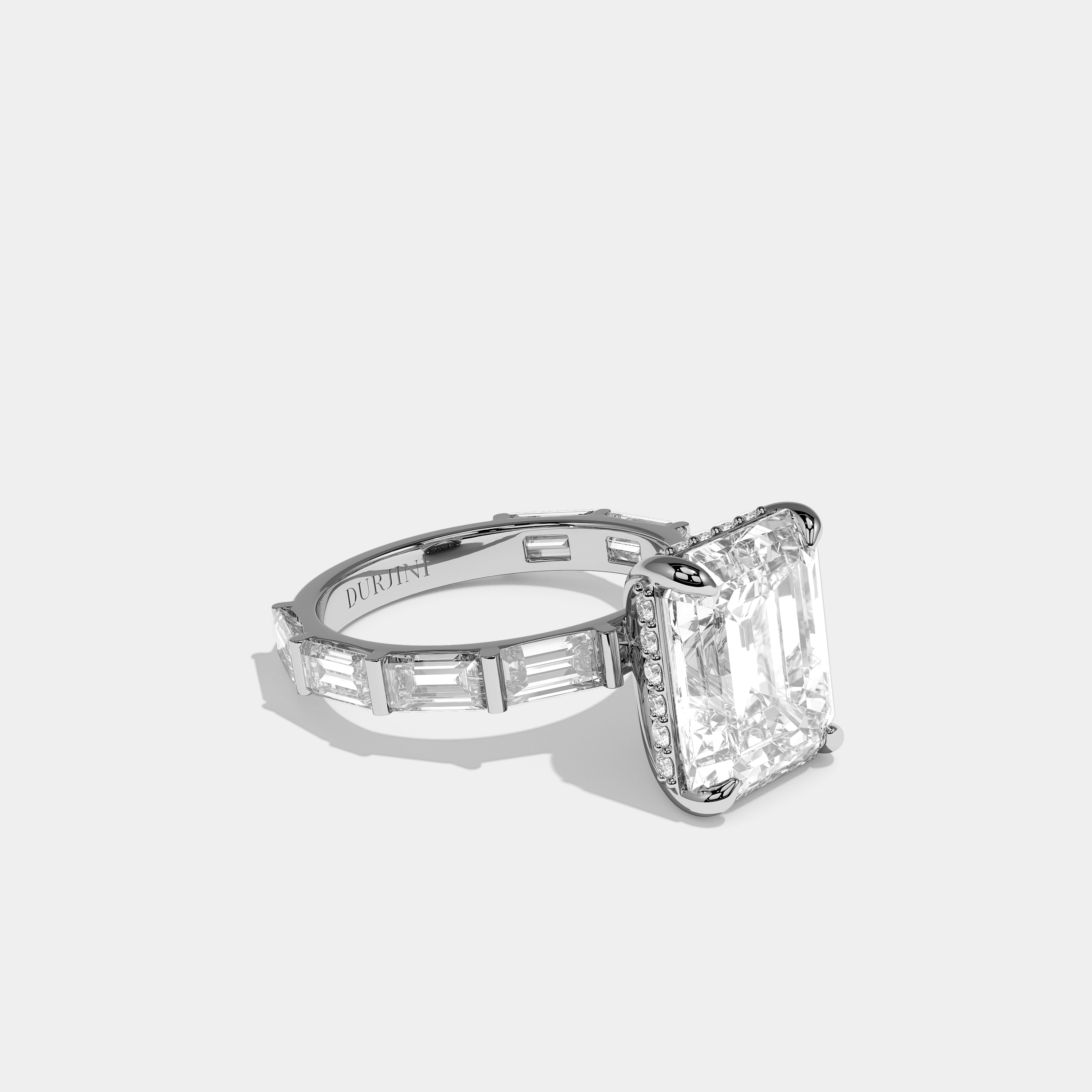 Right View – Kurbãni Durjini Brion Prestige Emerald Halo Diamond Ring