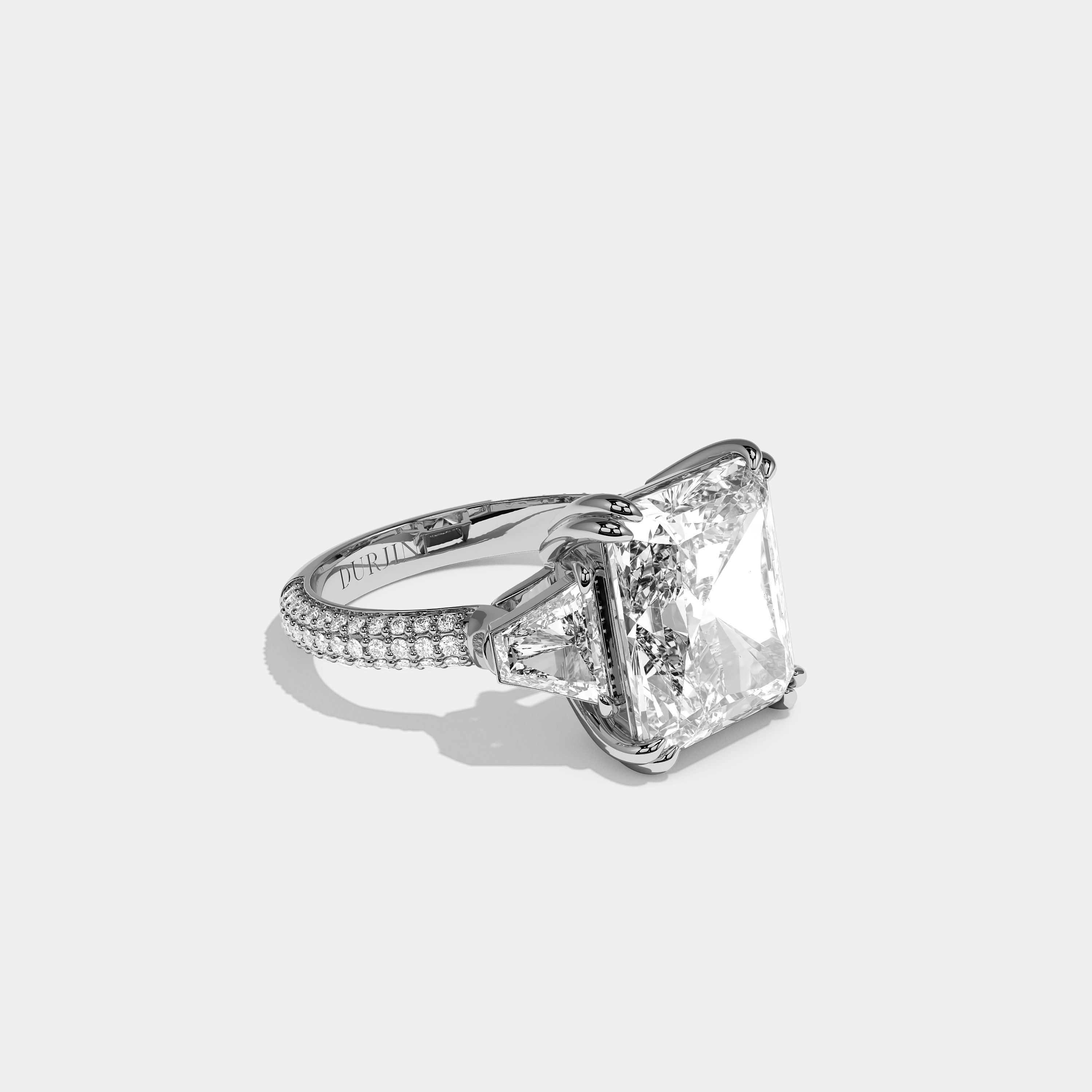Right View – Kurbãni Durjini Delacour Purete Diamond Radiant Halo Engagement Ring White Gold