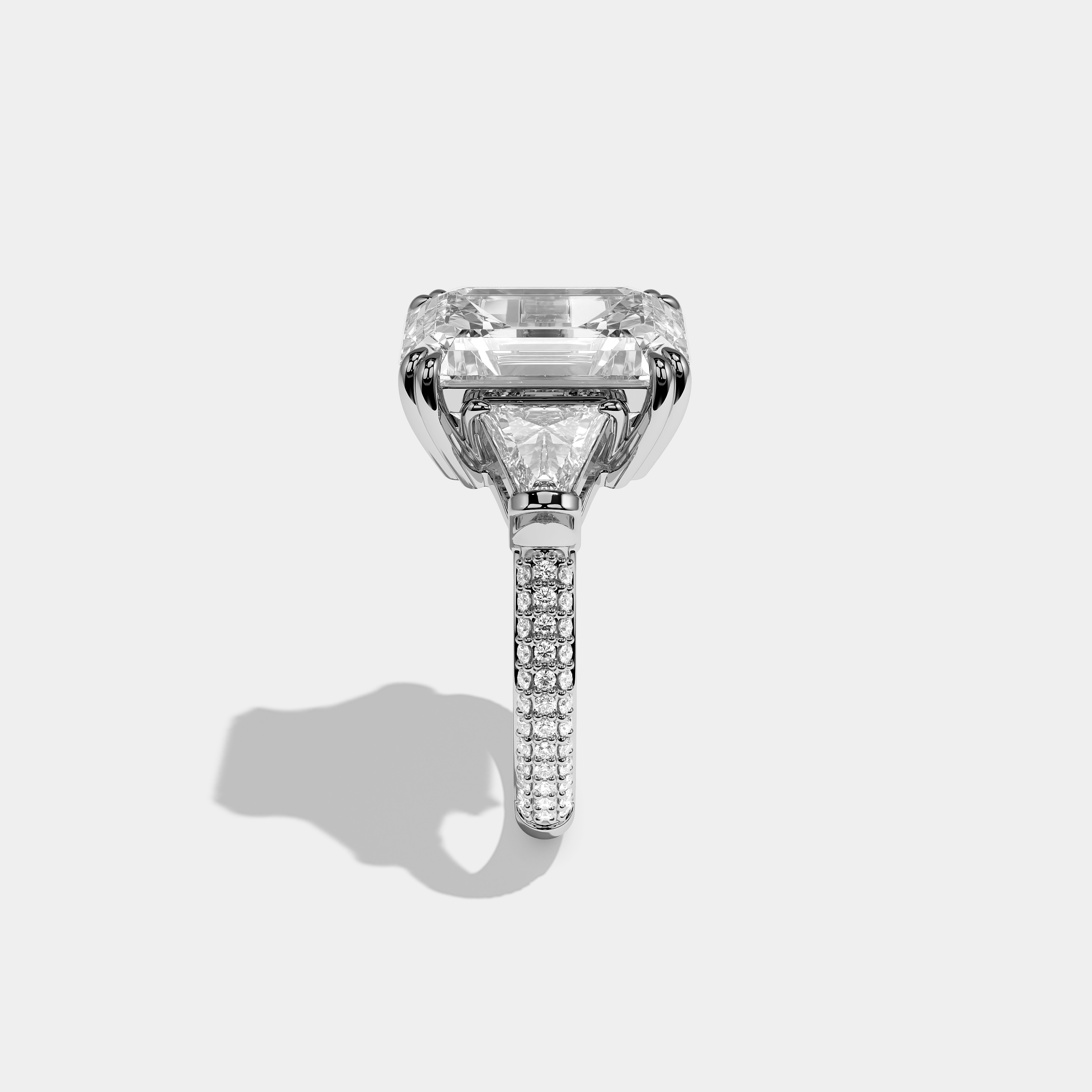 Side View – Kurbãni Durjini Delacour Pureté Emerald Halo Diamond Ring