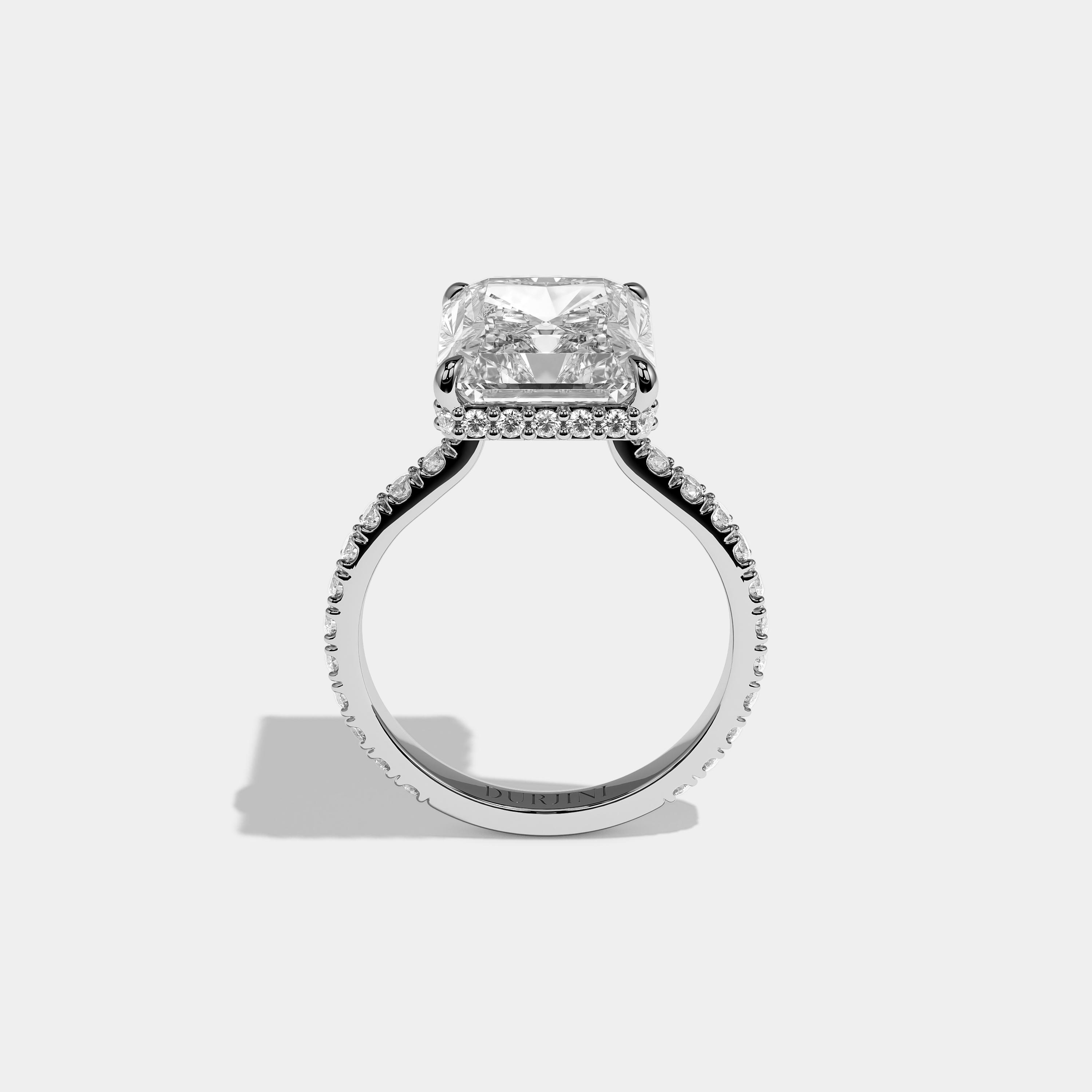 Florin Evanesce Diamond Radiant Halo Engagement Ring 18K White Gold 8.00ct