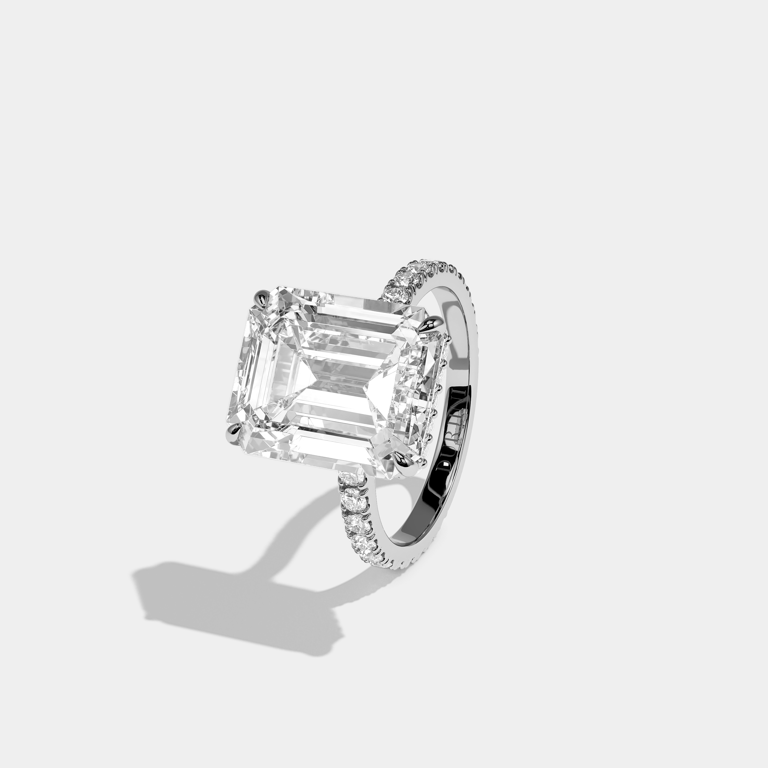 Left View – Kurbãni Durjini Florin Evanesce Diamond Emerald Halo Engagement Ring