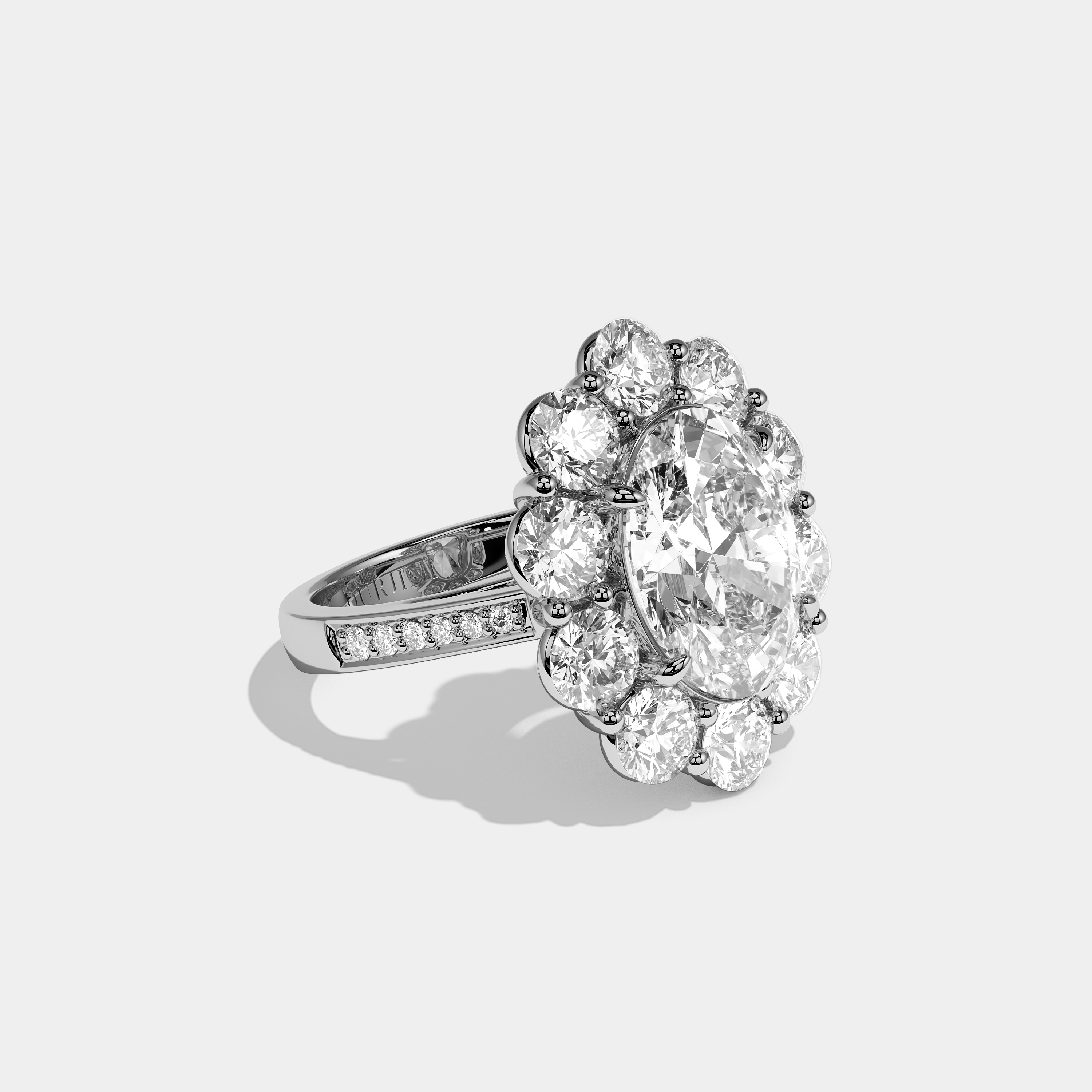 Right View – Kurbãni Durjini Marquise de Lys Diamond Oval Halo Engagement Ring White Gold