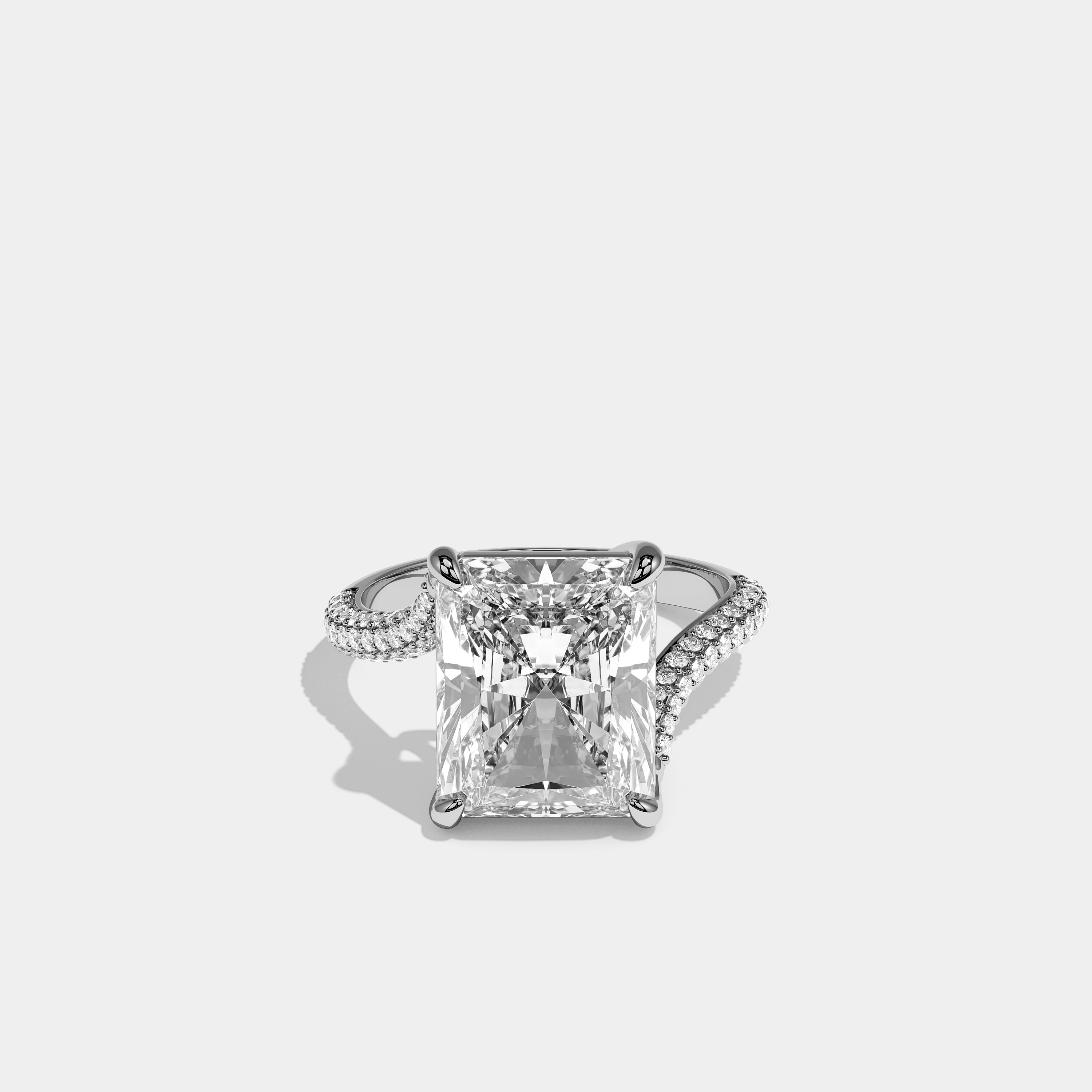 Comtesse Verelle Diamond Radiant Engagement Ring 18K White Gold 10.00ct