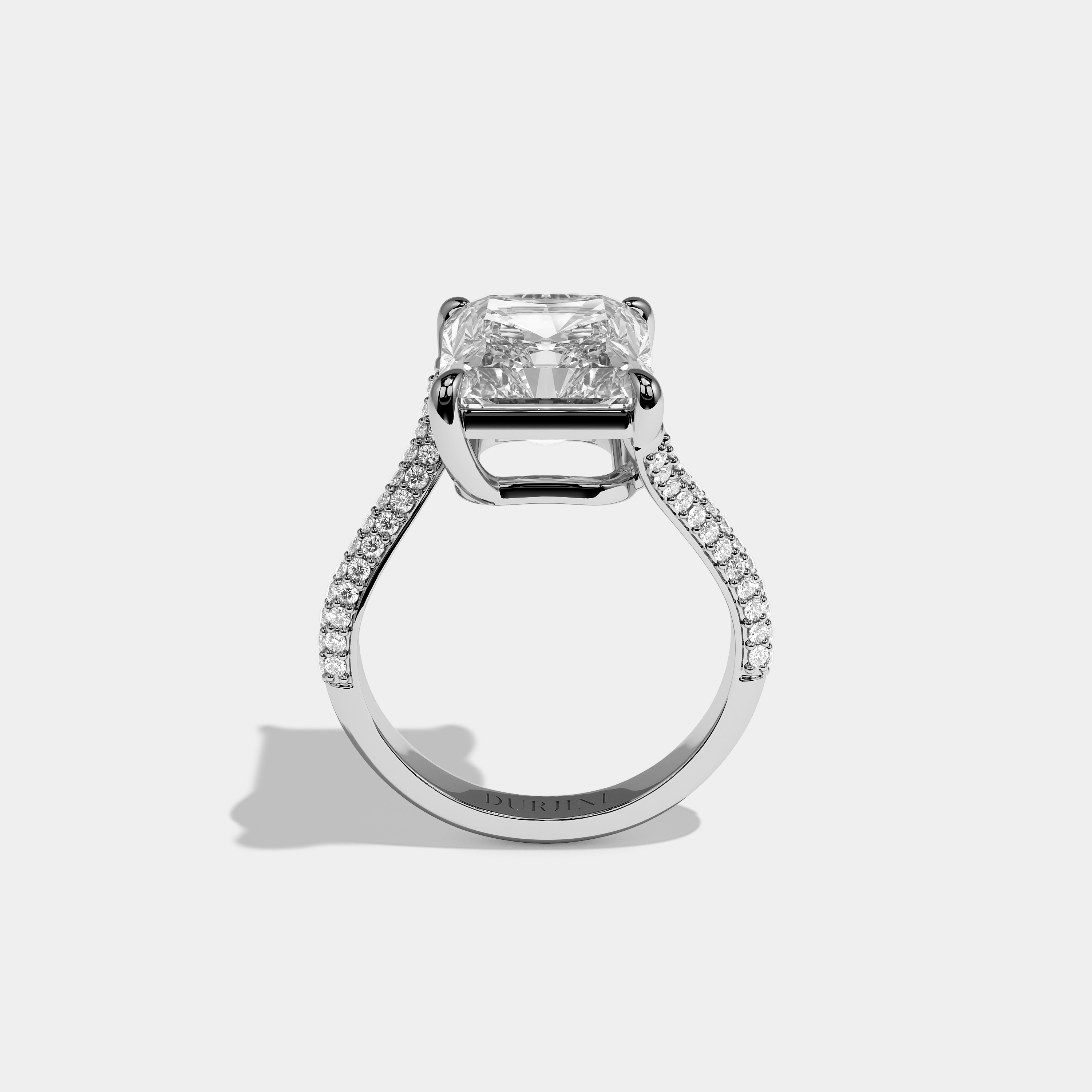 Comtesse Verelle Diamond Radiant Engagement Ring 18K White Gold 10.00ct