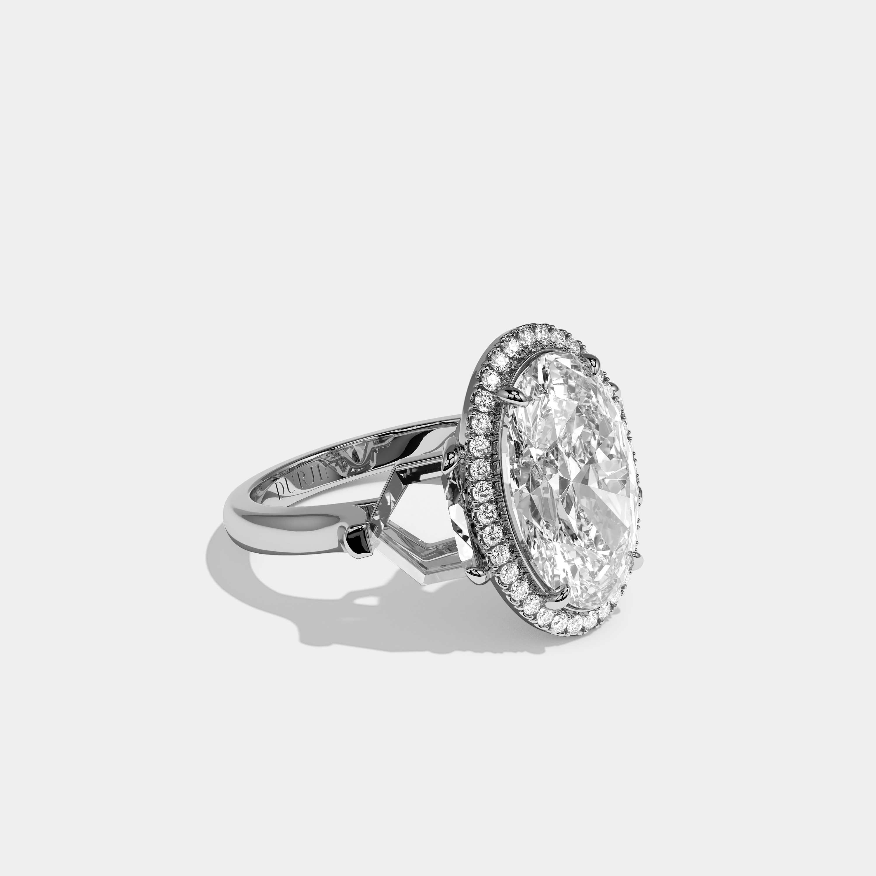 Right View – Kurbãni Durjini Vaudrieu Imperial Diamond Oval Halo Engagement Ring White Gold