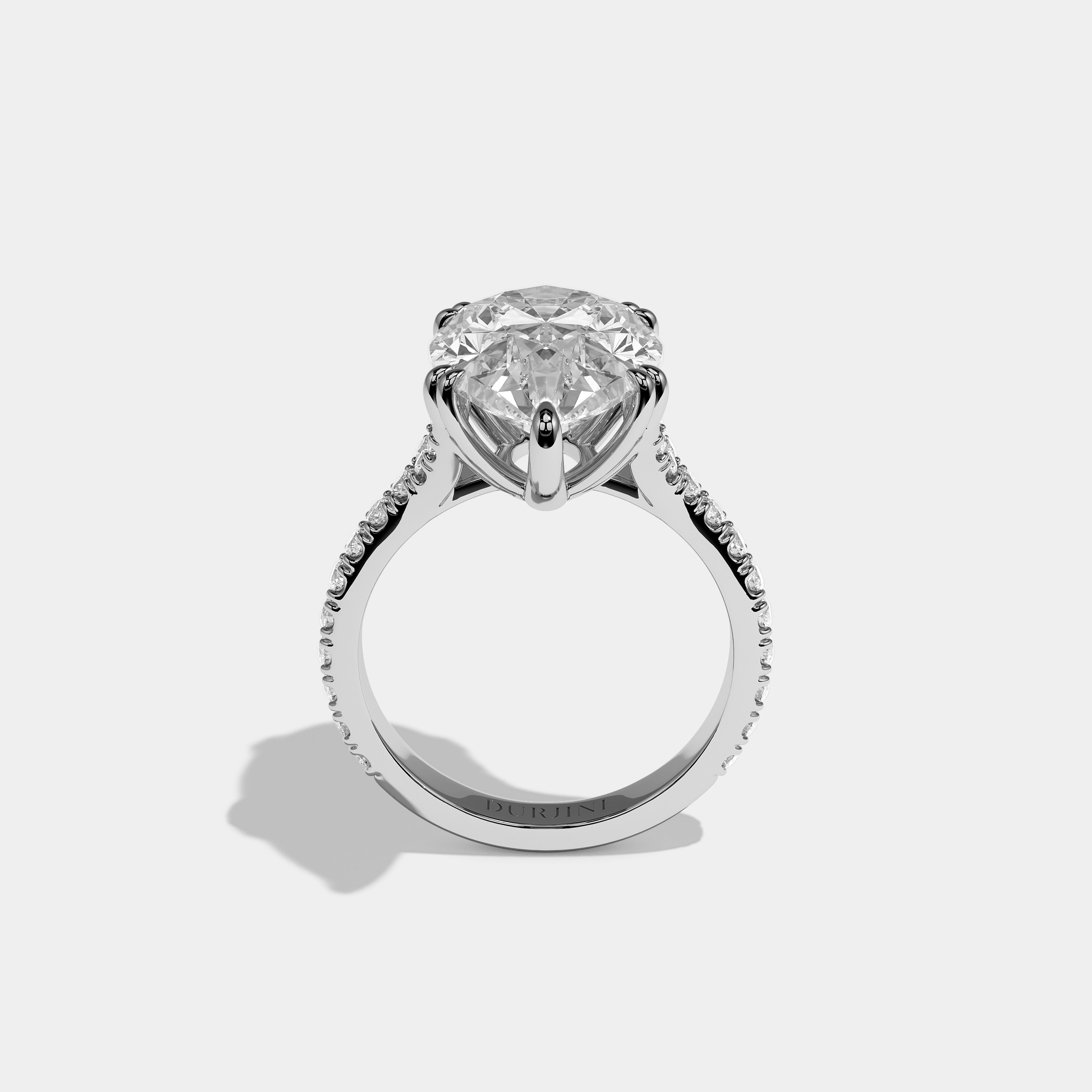 Rochefort Souverain Diamond Pear Halo Engagement Ring 18K White Gold 12.00ct