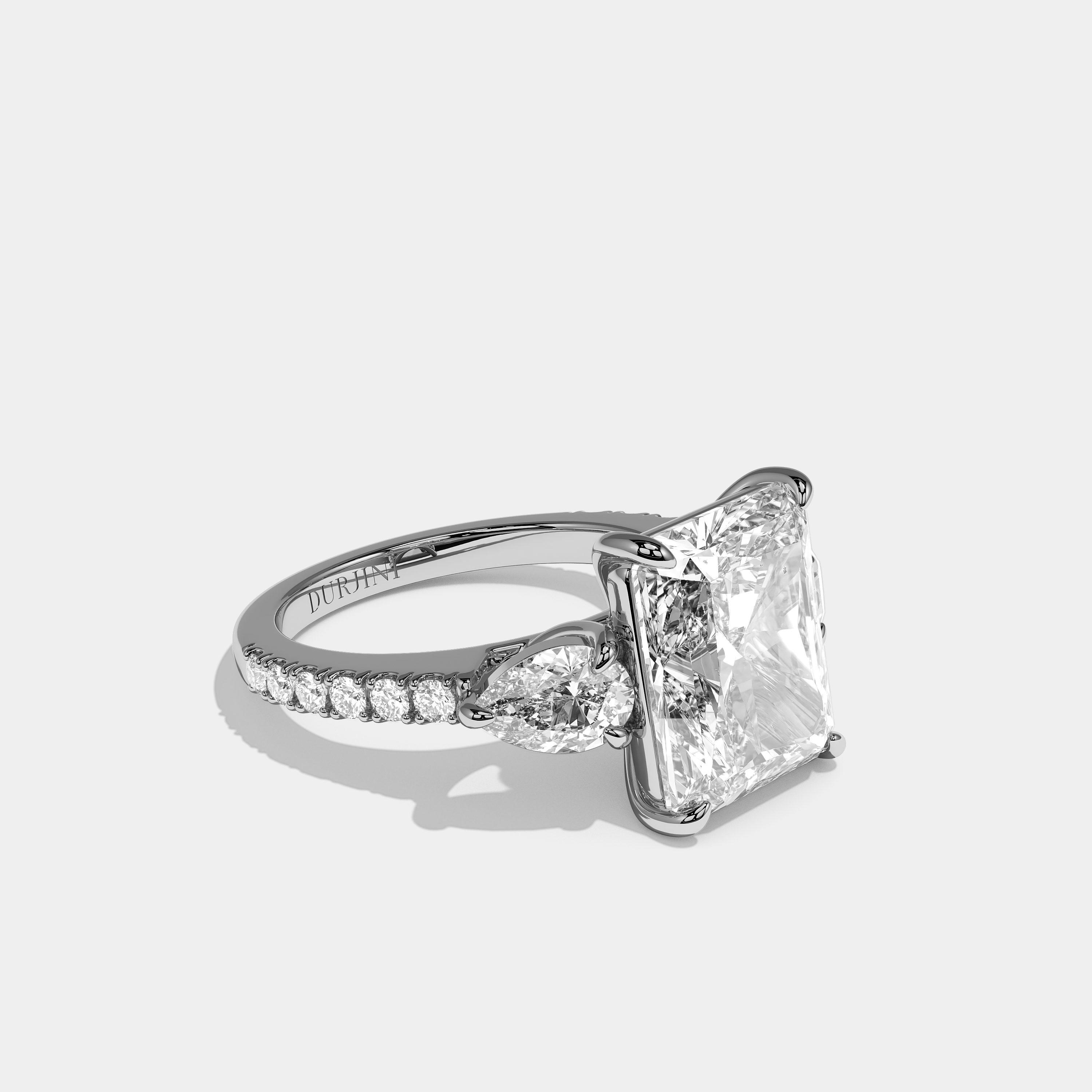 Right View – Kurbãni Durjini Aurelle Élan Diamond Radiant Halo Engagement Ring