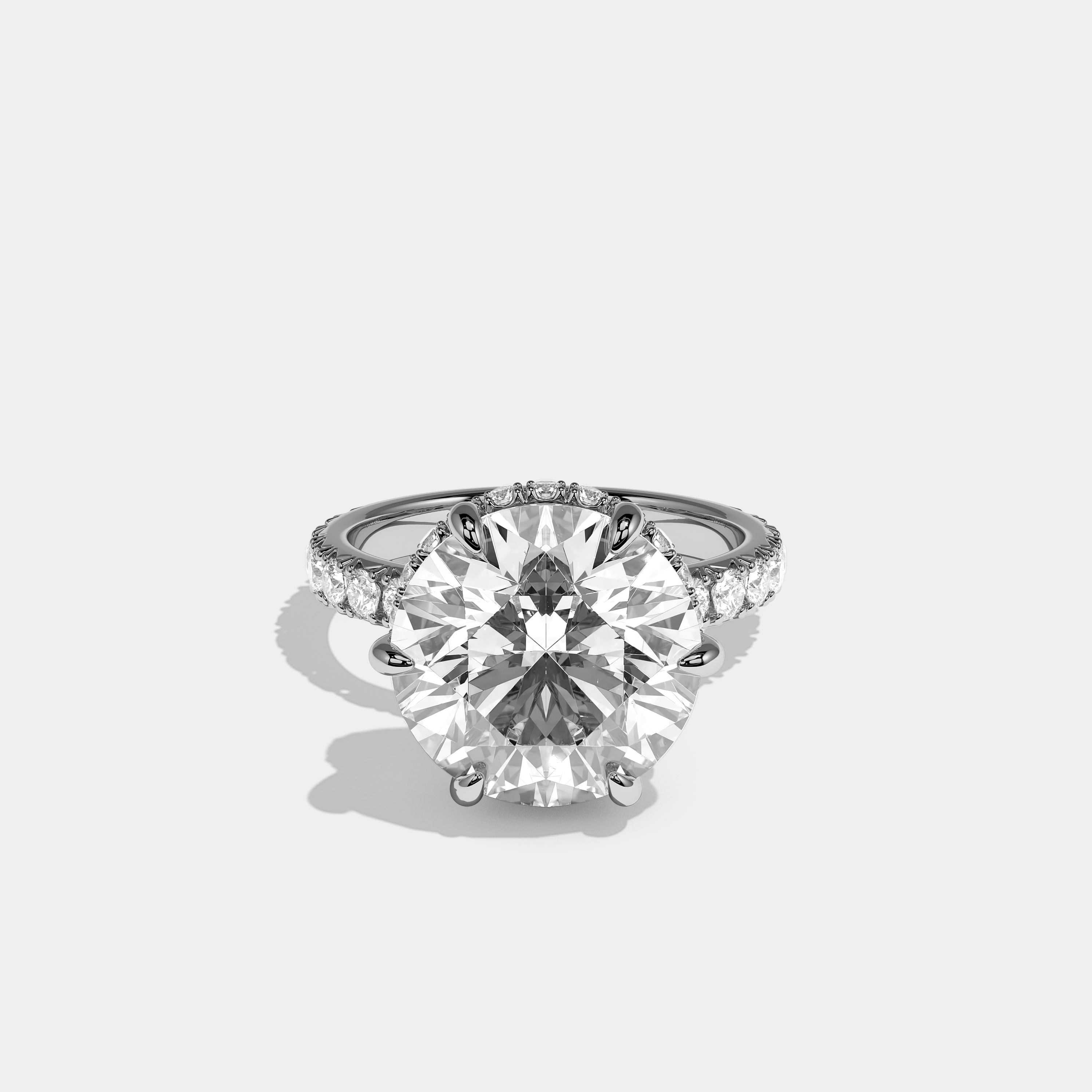Front View – Kurbãni Durjini Corvane Éclat Diamond Round Brilliant Halo Engagement Ring