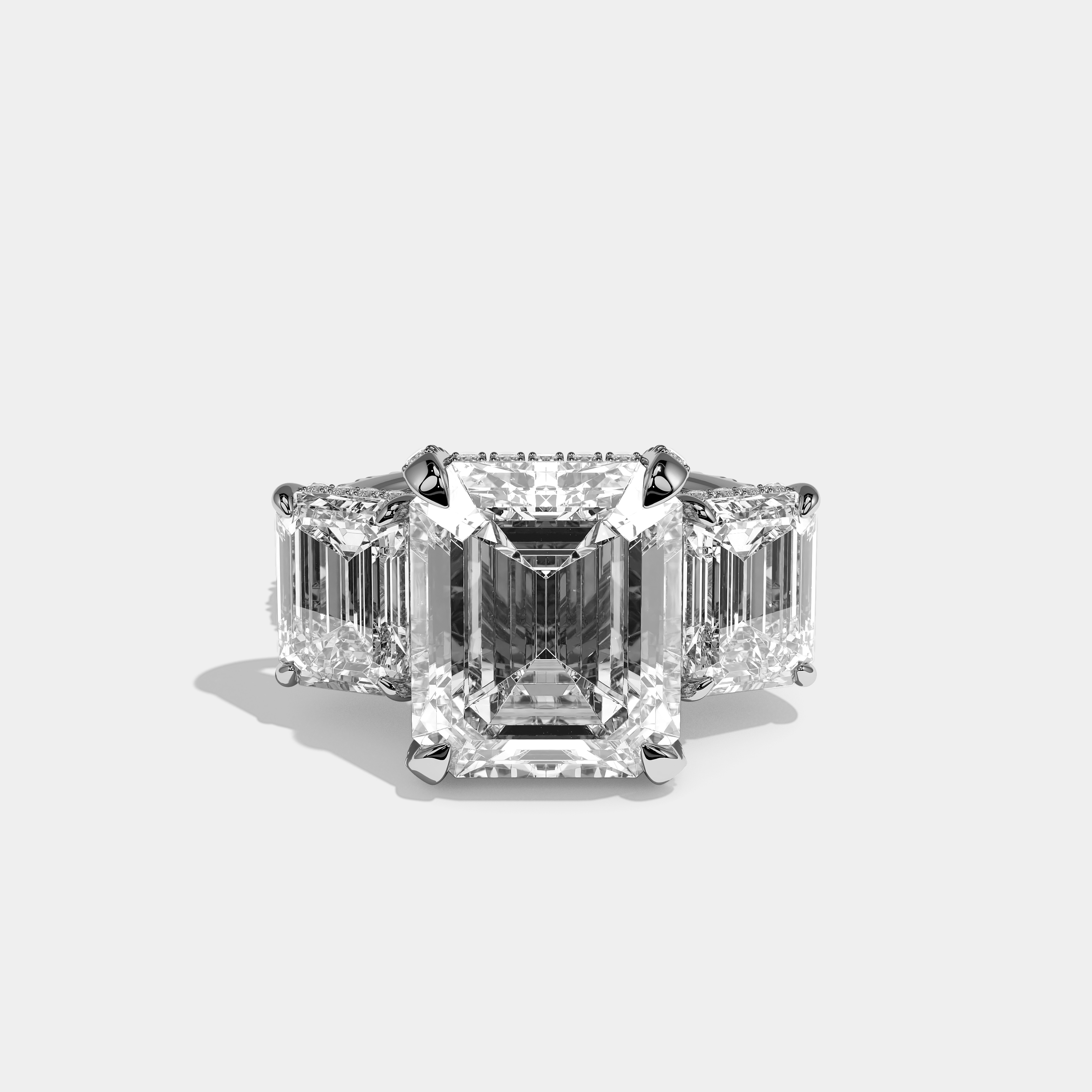 Front View – Kurbãni Durjini Marcellin Éclat Diamond Emerald Halo Engagement Ring