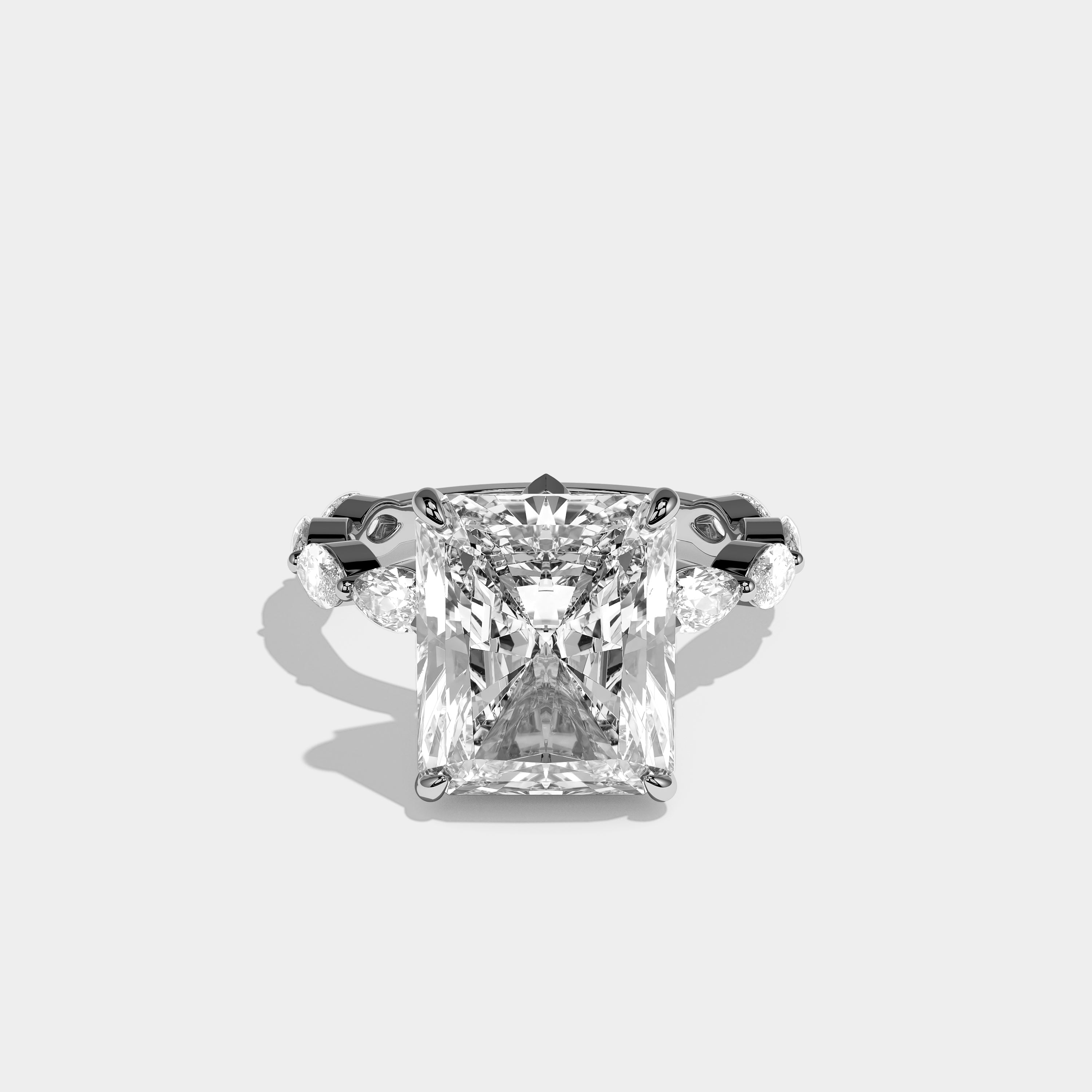 Front View – Kurbãni Durjini Caelmont Éclat Diamond Radiant Engagement Ring