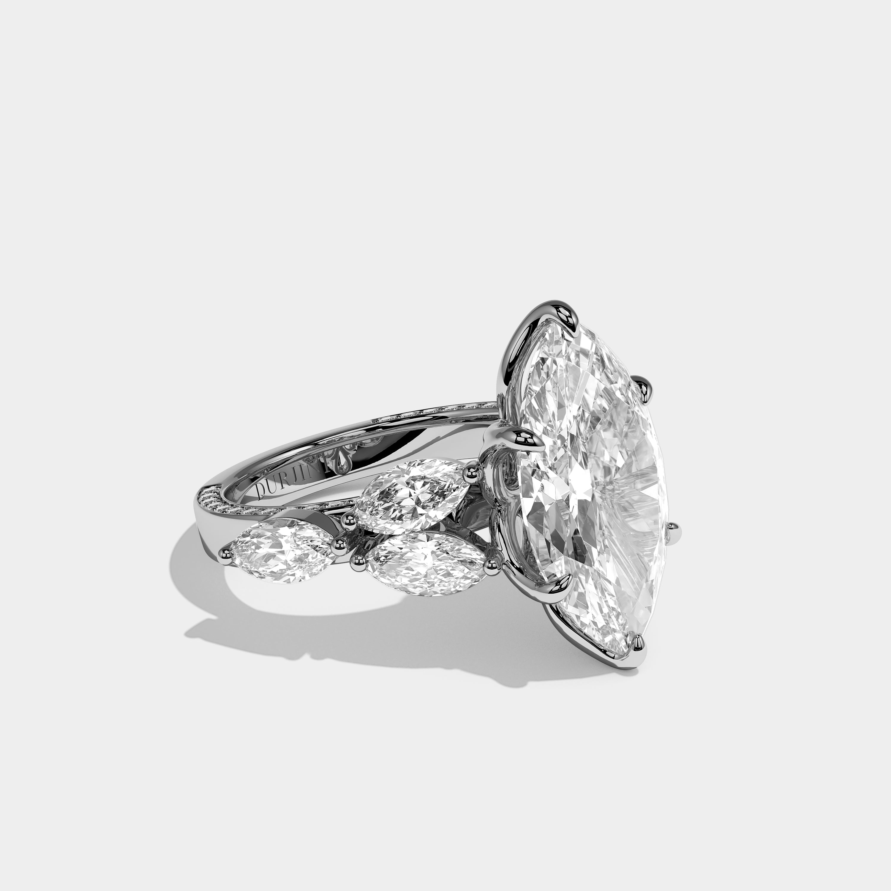 Seraphine Élan Diamond Marquise Engagement Ring 18K White Gold 12.00ct