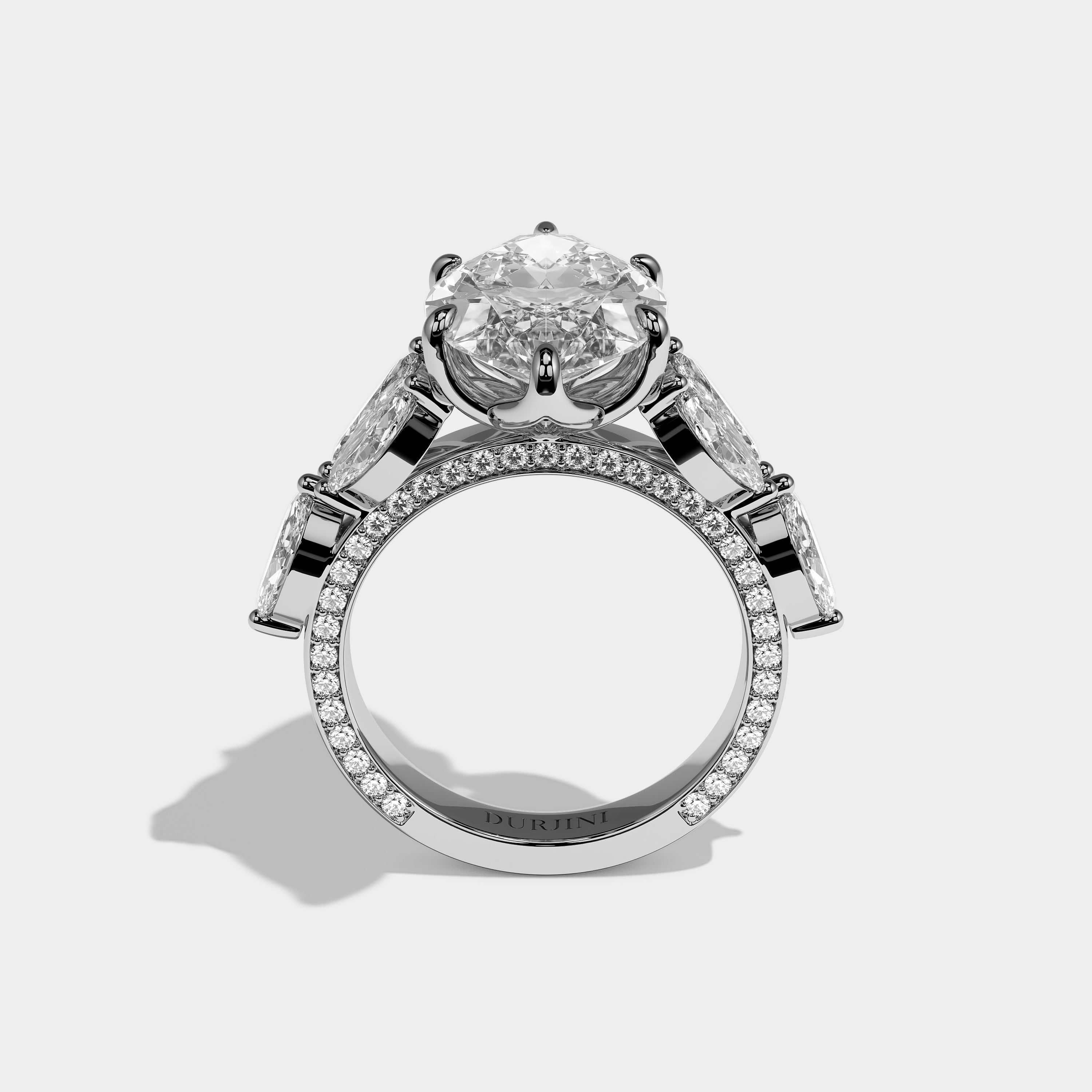 Seraphine Élan Diamond Marquise Engagement Ring 18K White Gold 12.00ct