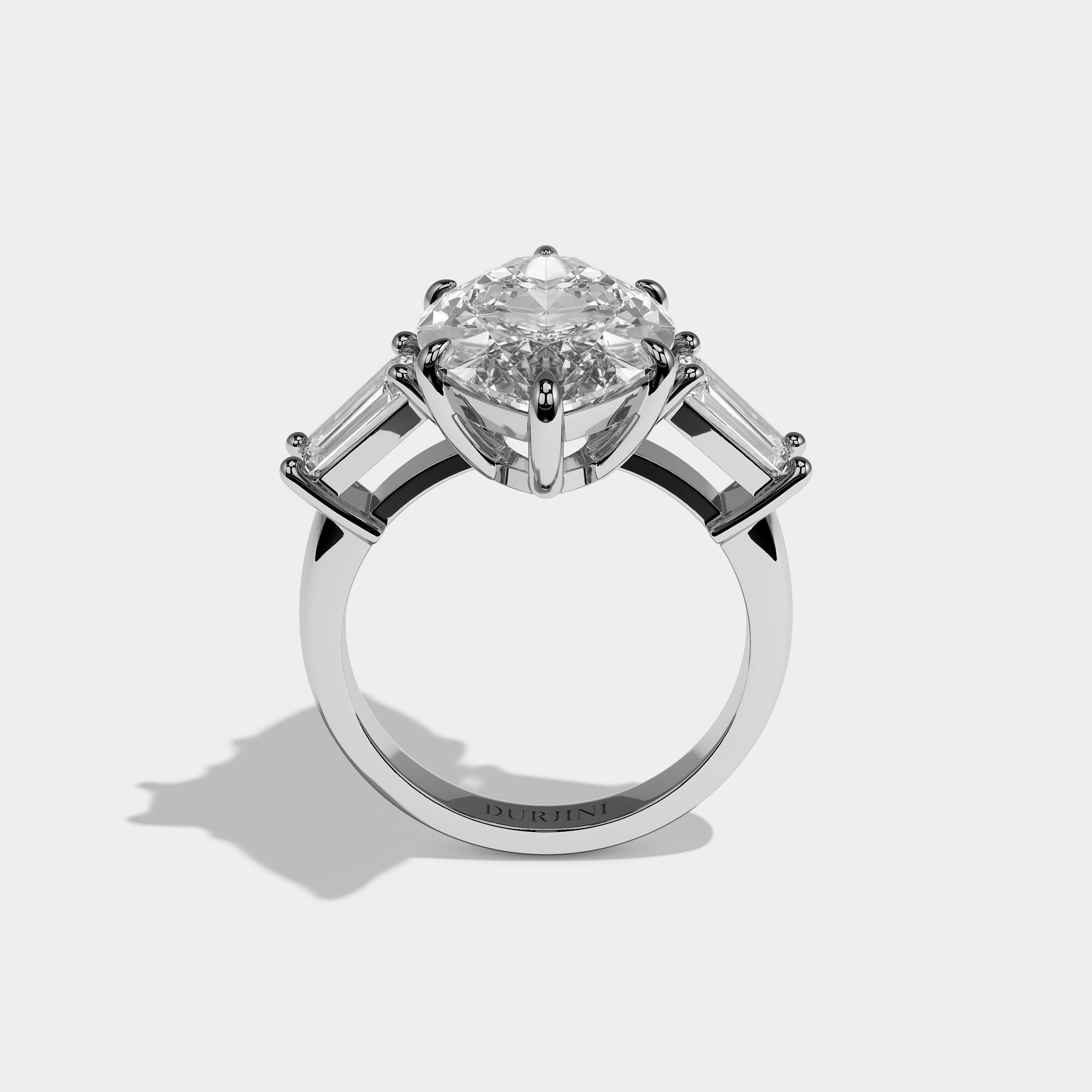 Full View – Kurbãni Durjini Orvella Étoile Diamond Marquise Engagement Ring