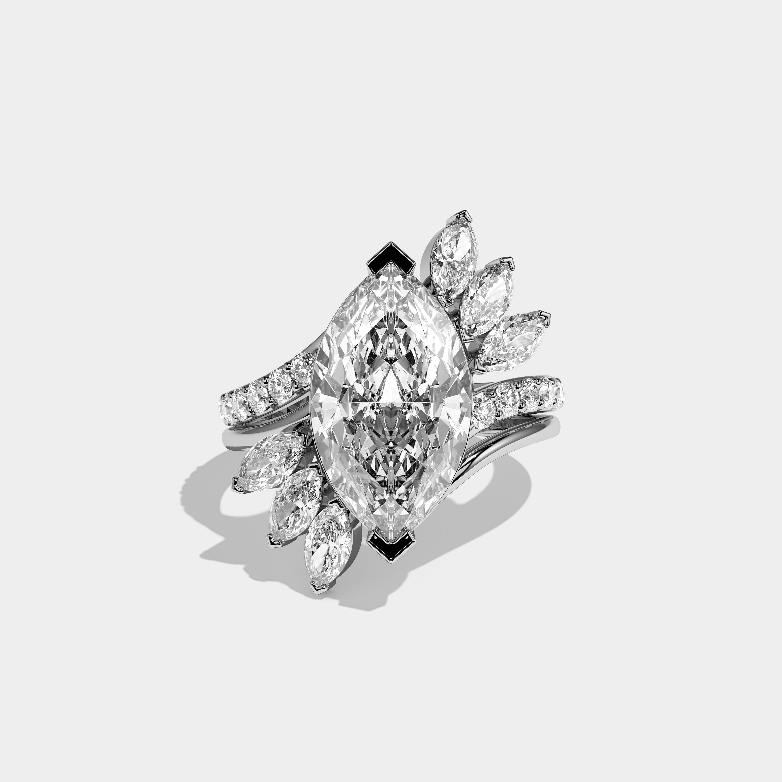 Front View – Kurbãni Durjini Bellorin Éclat Diamond Marquise Engagement Ring