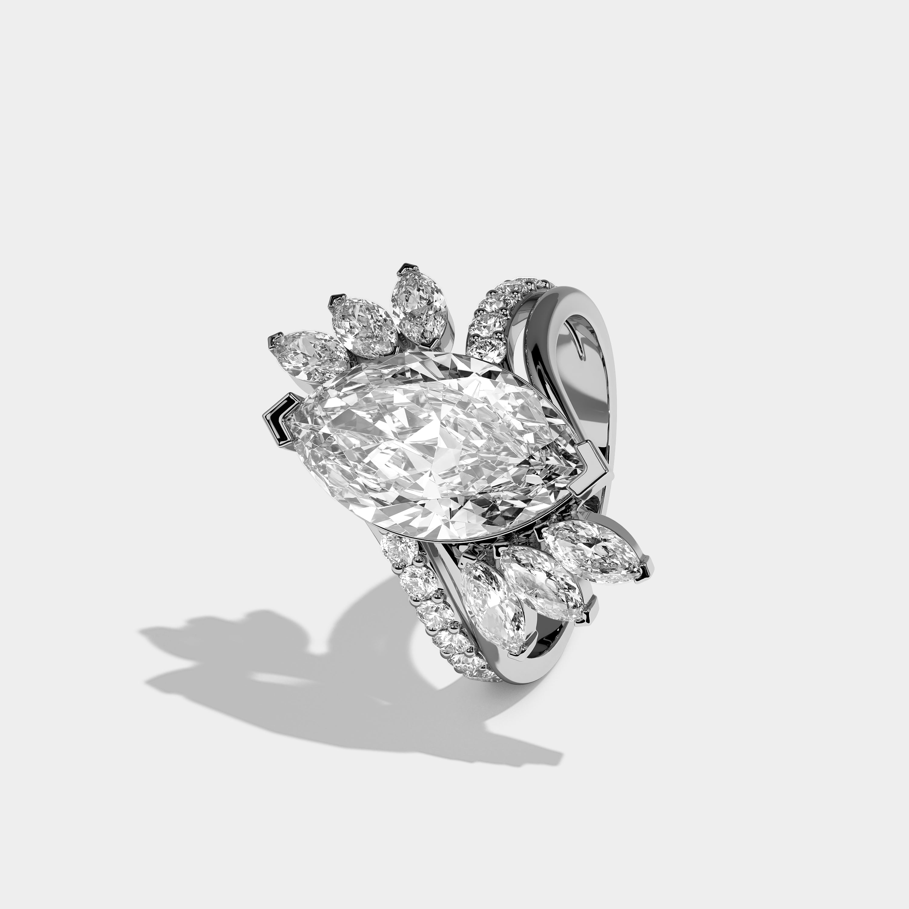 Left View – Kurbãni Durjini Bellorin Éclat Diamond Marquise Engagement Ring