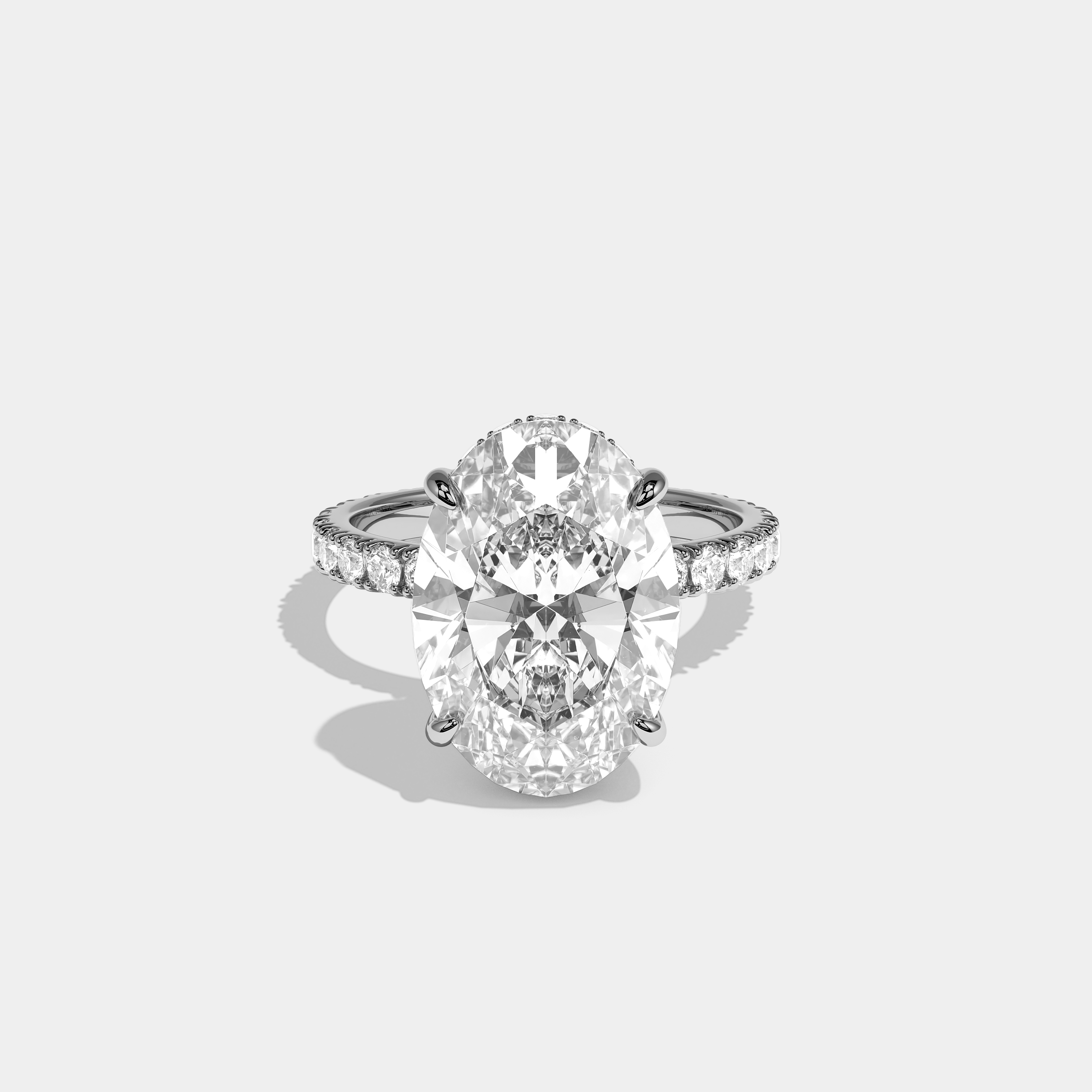 Front View – Kurbãni Durjini Lucien Élan Diamond Oval Halo Engagement Ring