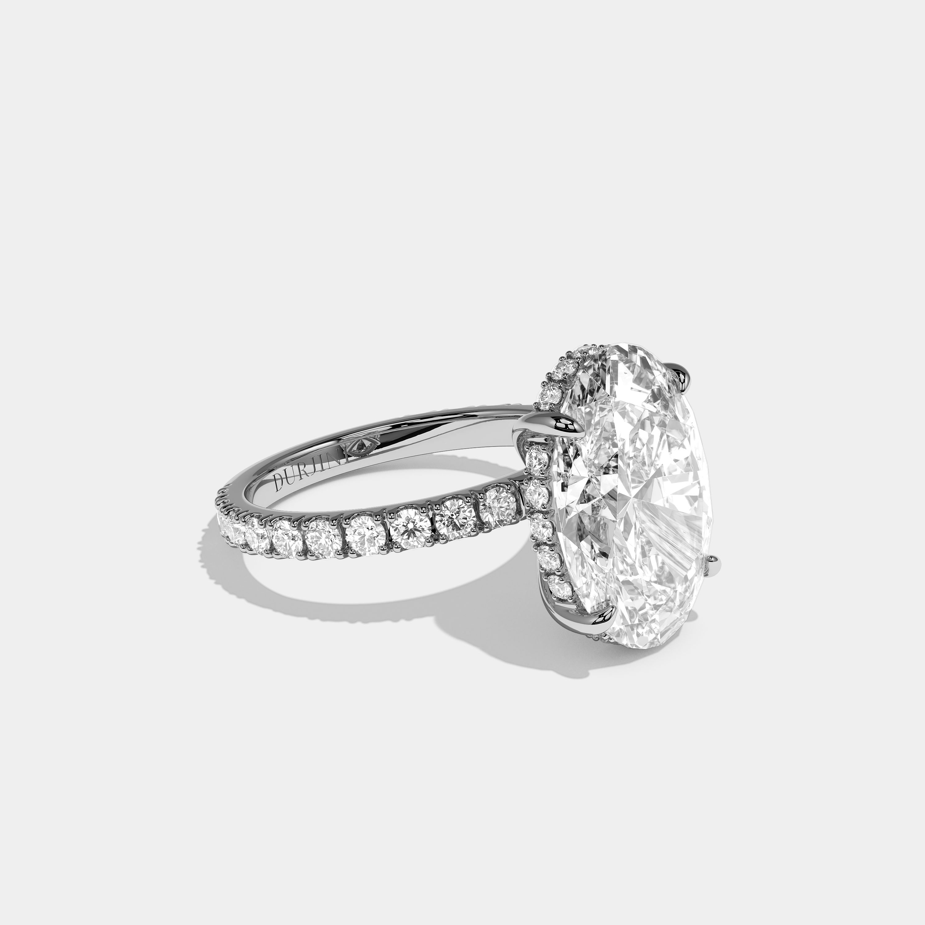 Right View – Kurbãni Durjini Lucien Élan Diamond Oval Halo Engagement Ring