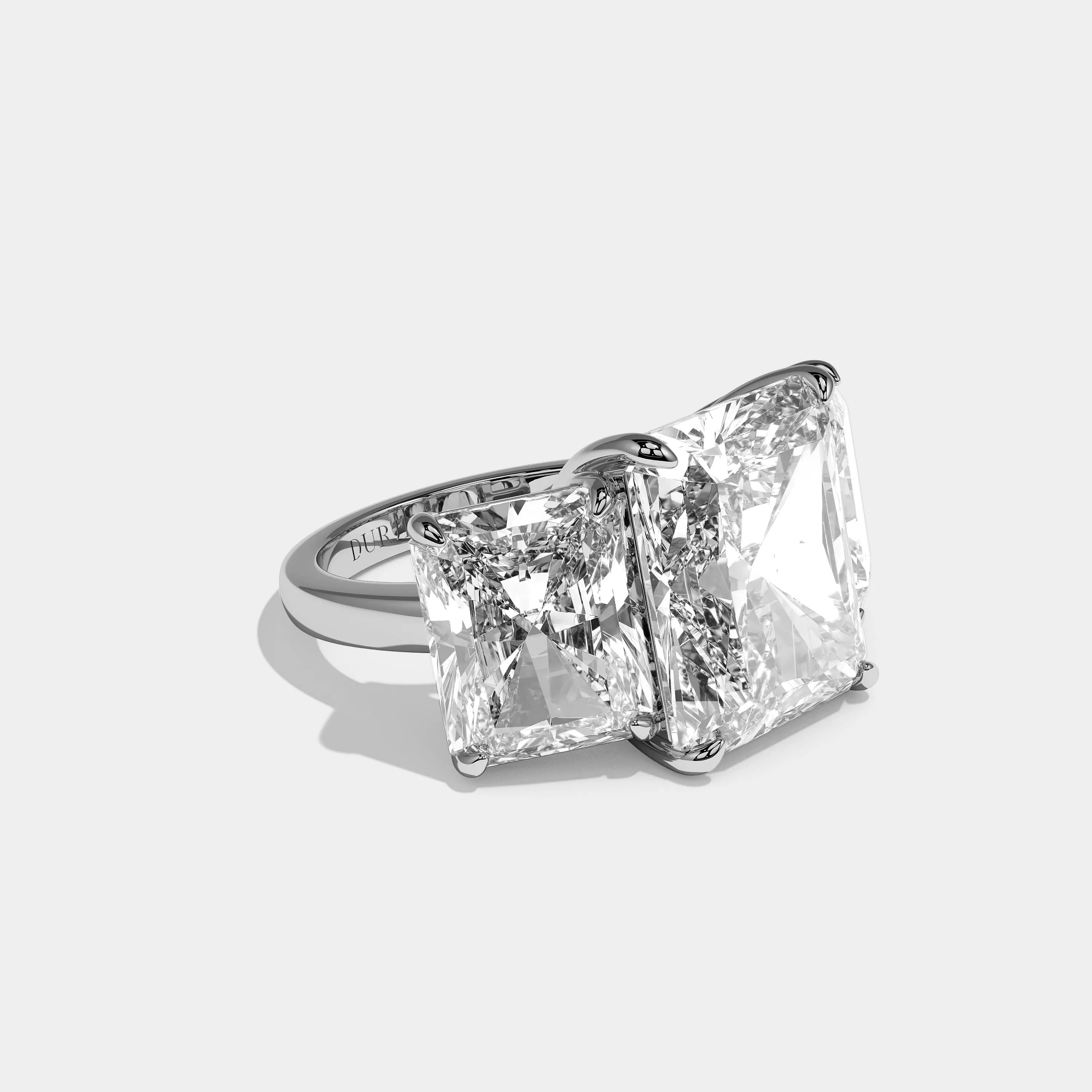 Right view Mirelle Étoile Diamond Radiant Engagement Ring White Gold Kurbãni Durjini
