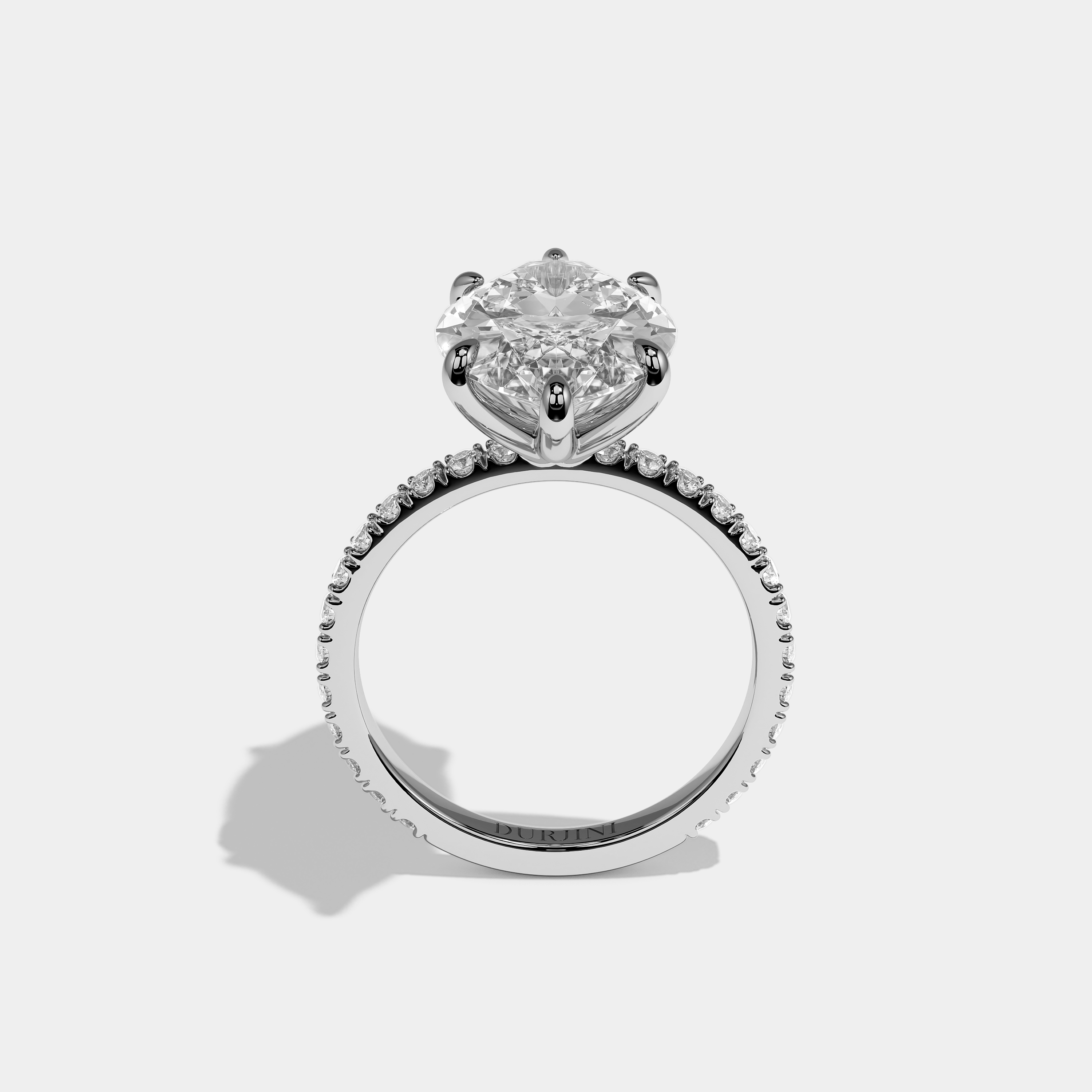 Full view Calvane Éclat Diamond Marquise Engagement Ring White Gold Kurbãni Durjini