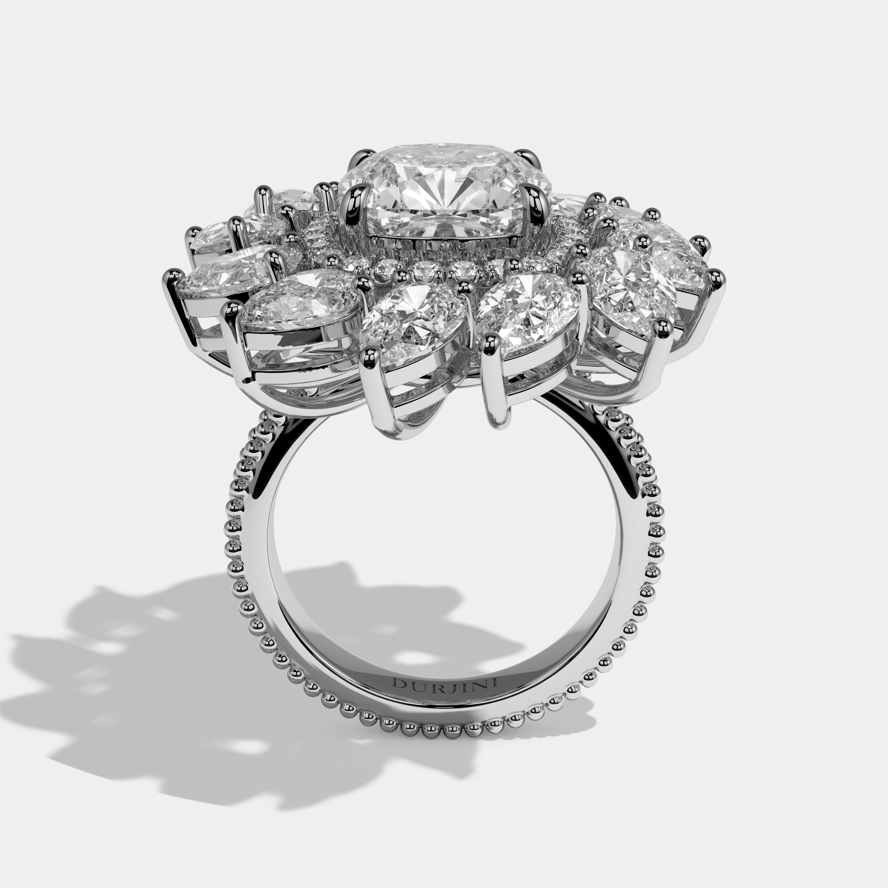 Naomi Cushion Cut Diamond Halo Engagement Ring 40.00ct 18K White Gold