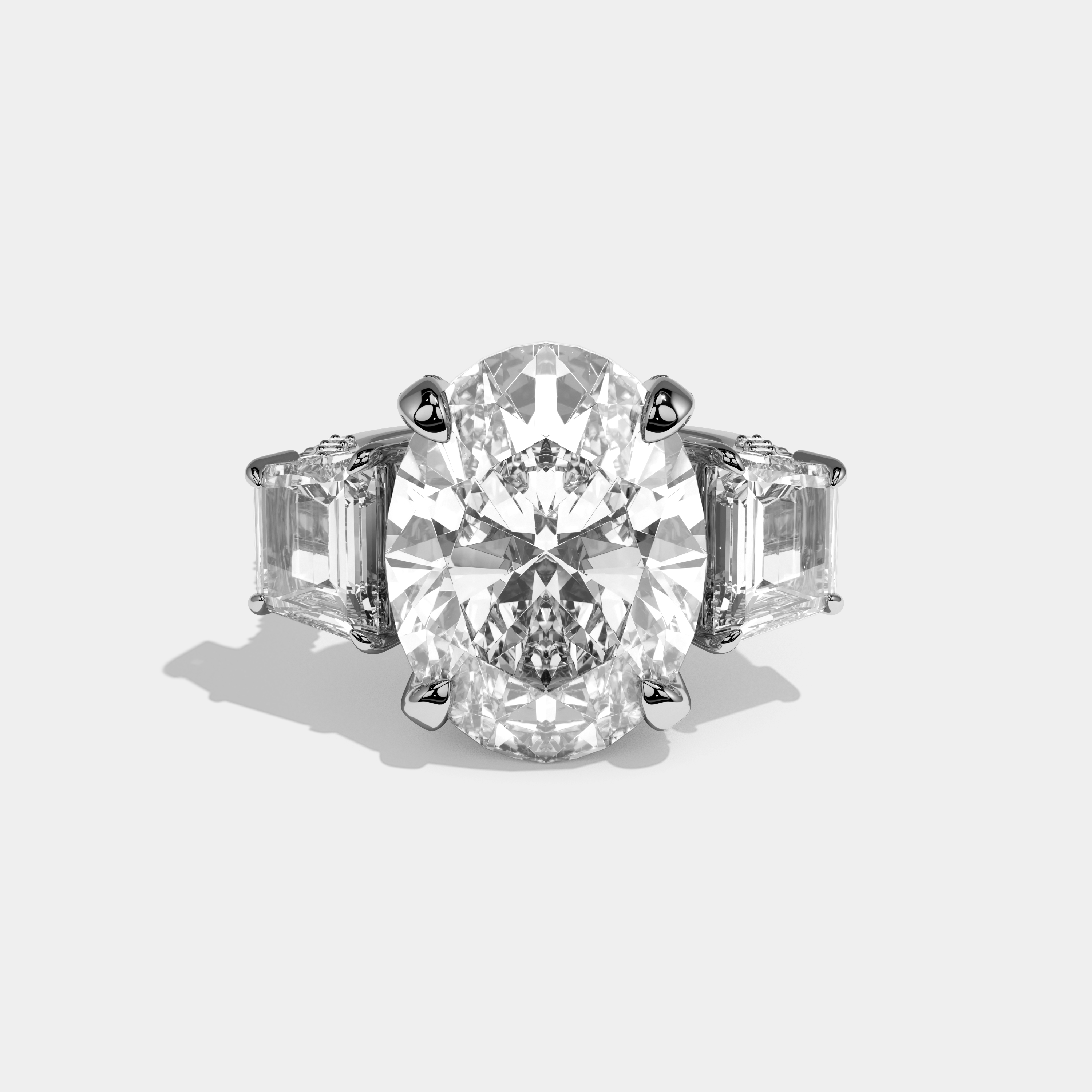 Liora Oval Cut Diamond Halo Engagement Ring 12.0ct 18K White Gold