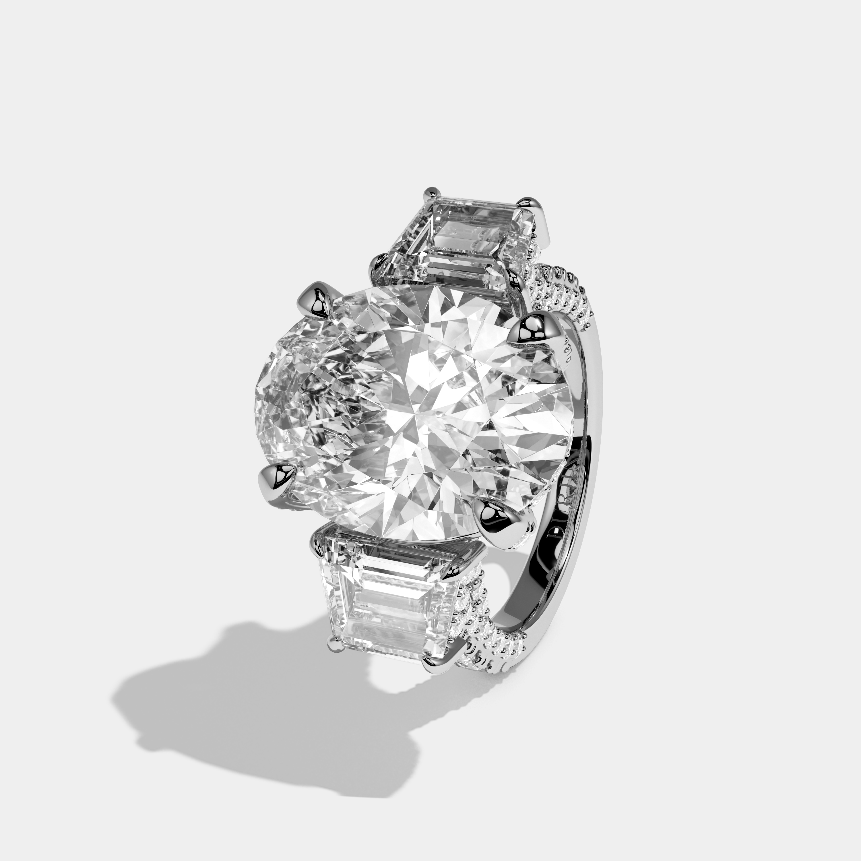 Liora Oval Cut Diamond Halo Engagement Ring 12.0ct 18K White Gold