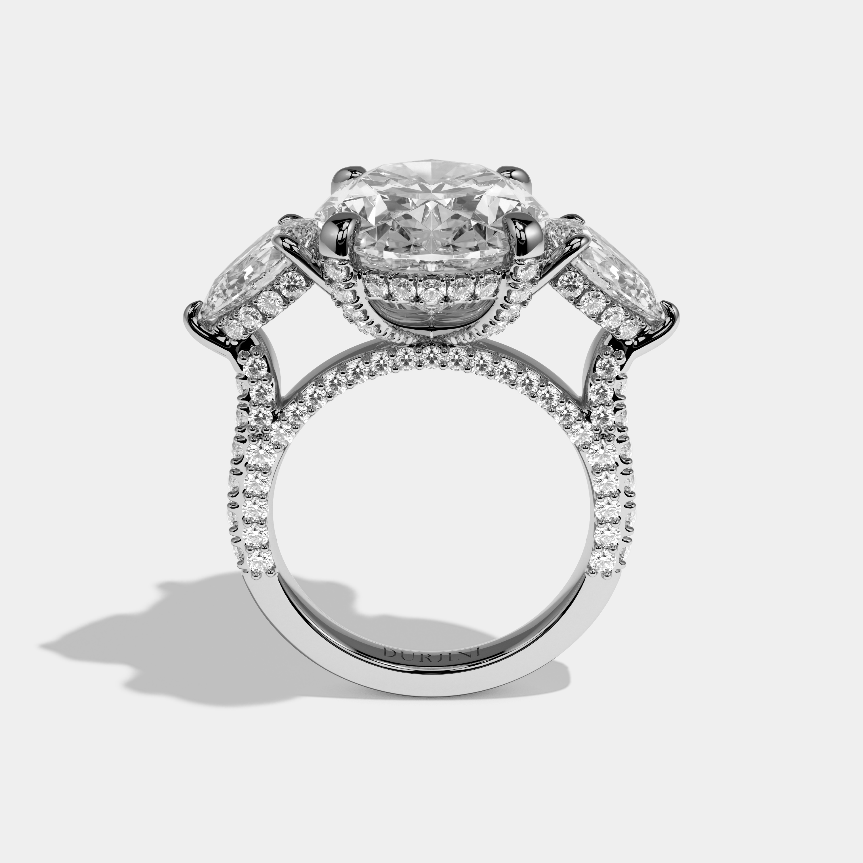Catherine Oval Cut Diamond Engagement Ring 12.0ct 18K White Gold
