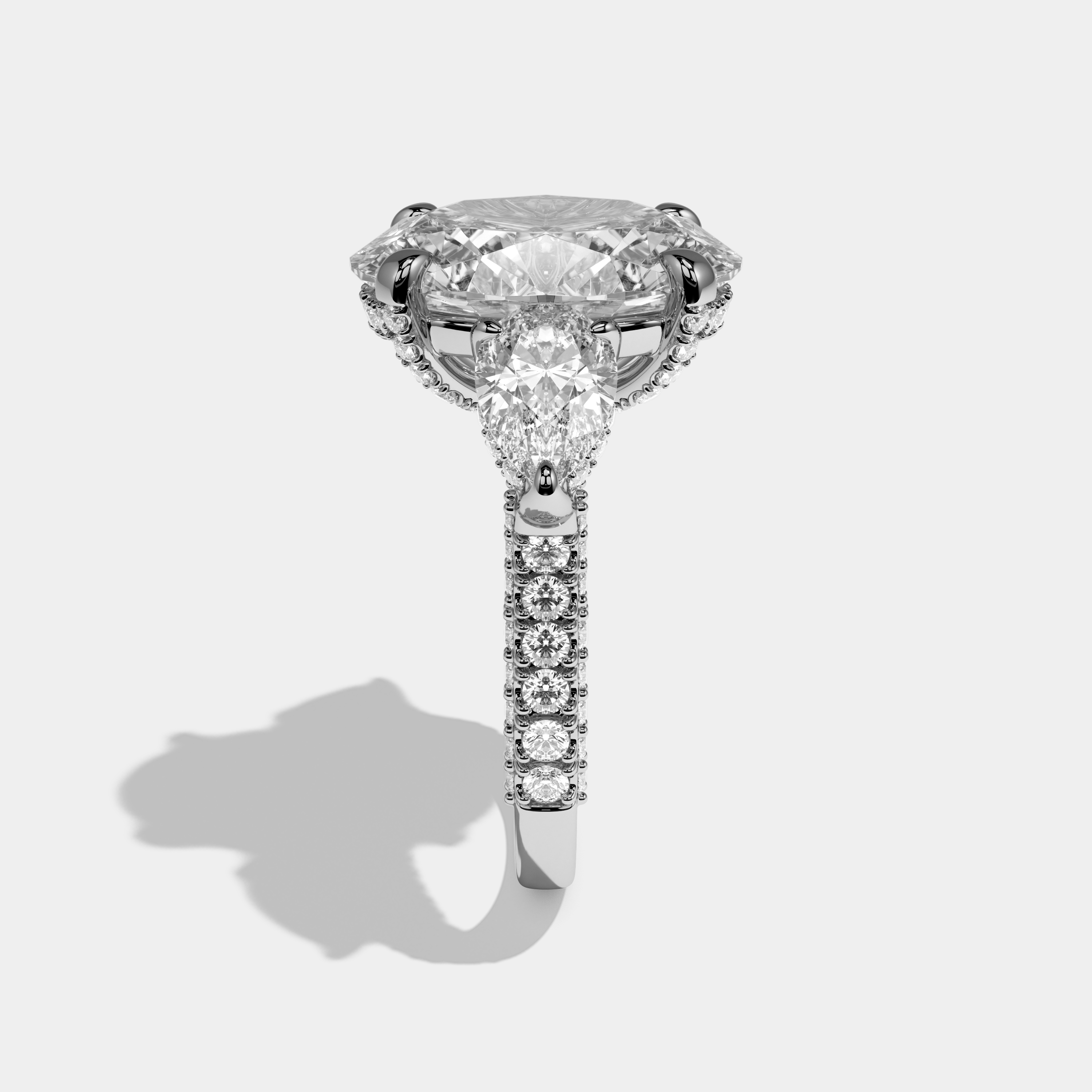 Catherine Oval Cut Diamond Engagement Ring 12.0ct 18K White Gold