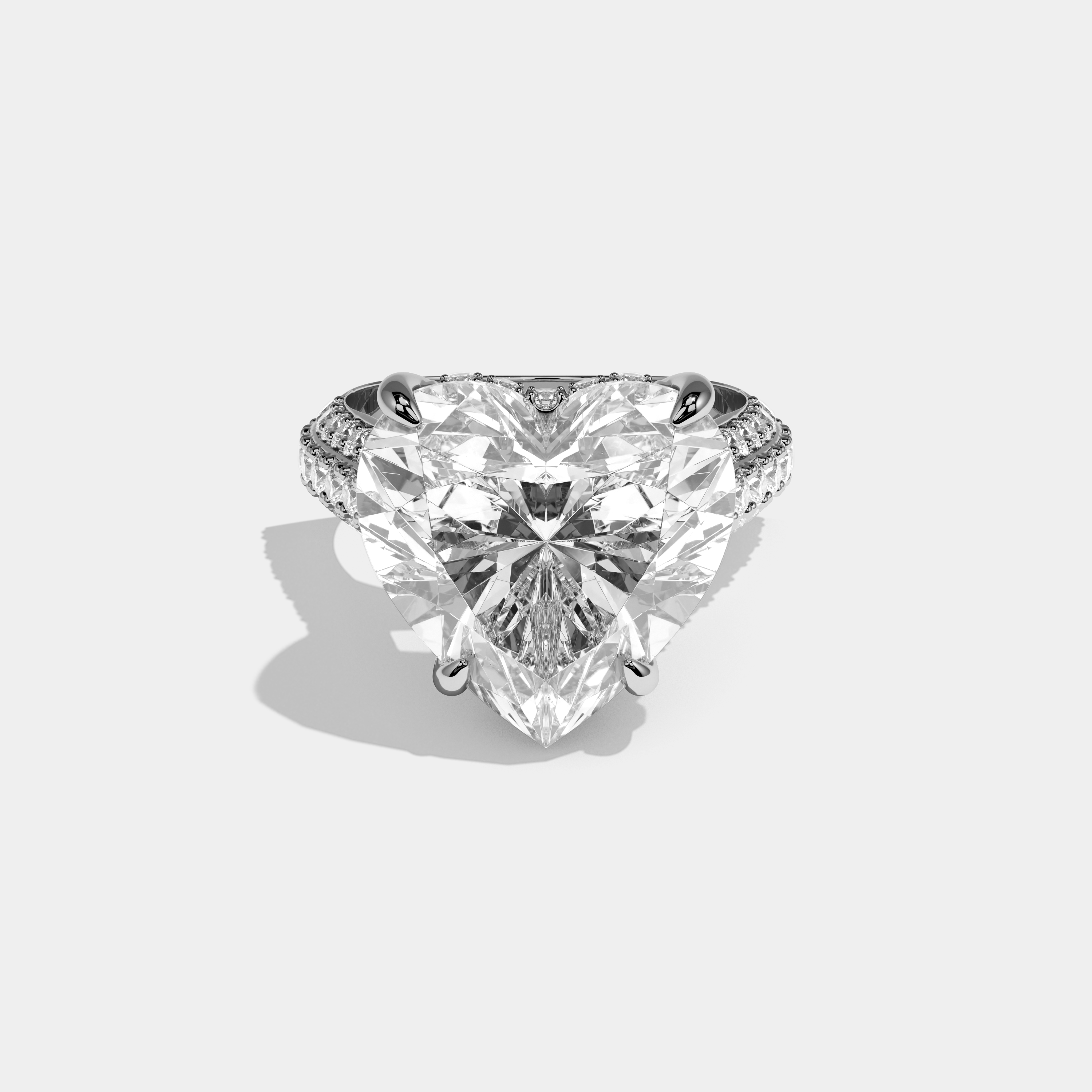 Mary Heart Cut Diamond Halo Engagement Ring 10.0ct 18K White Gold