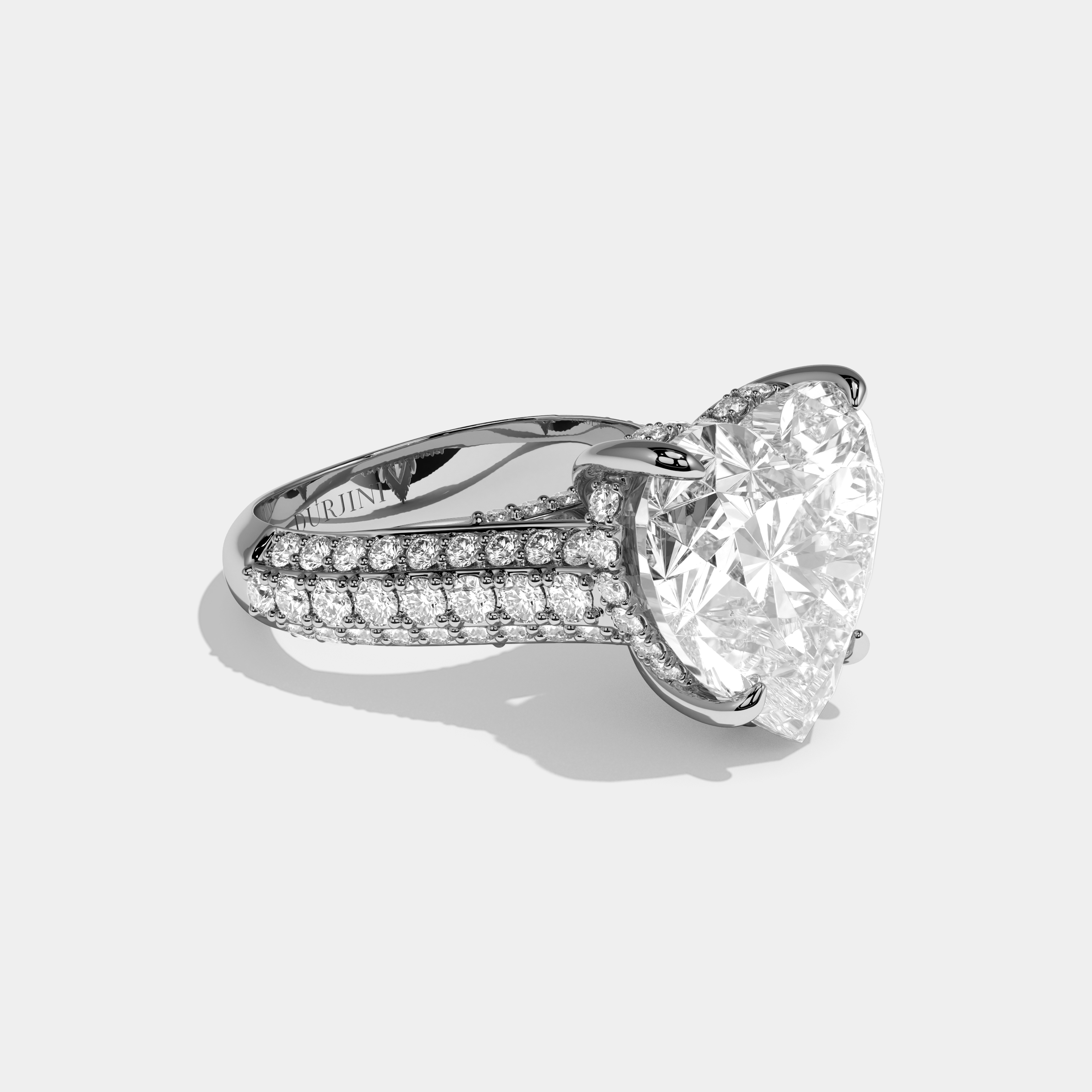 Mary Heart Cut Diamond Halo Engagement Ring 10.0ct 18K White Gold