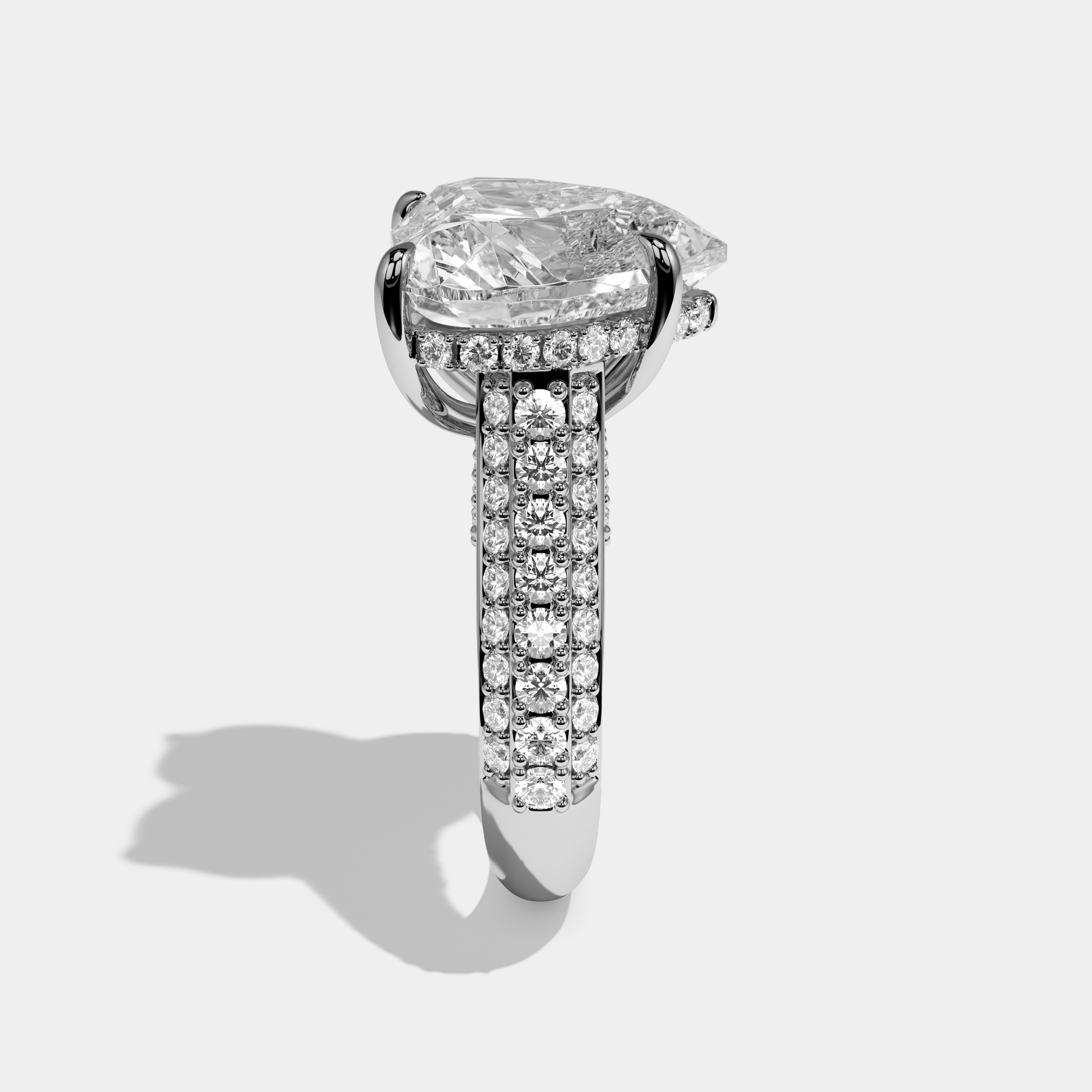 Mary Heart Cut Diamond Halo Engagement Ring 10.0ct 18K White Gold